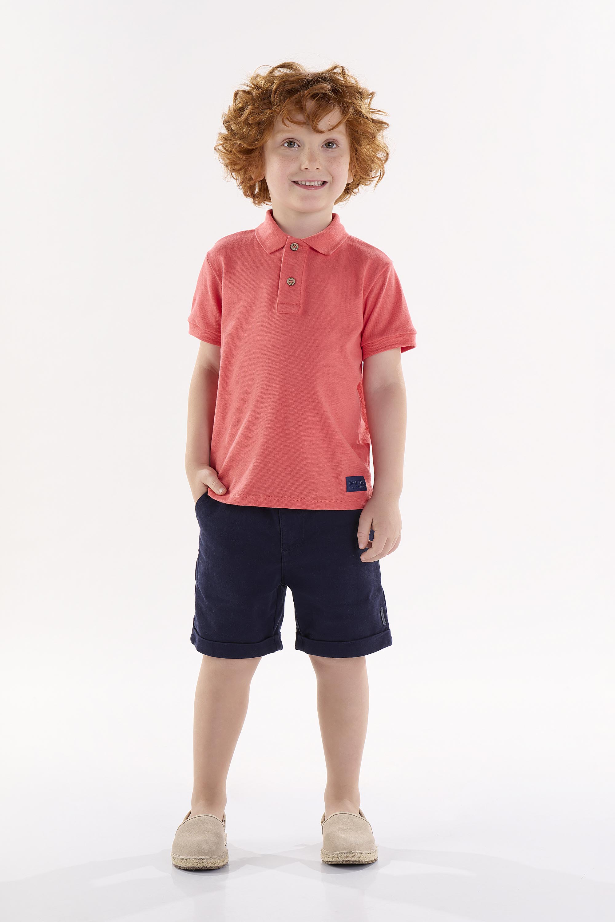 Conjunto Infantil para Menino com Polo e Bermuda (Vermelho) Up Baby