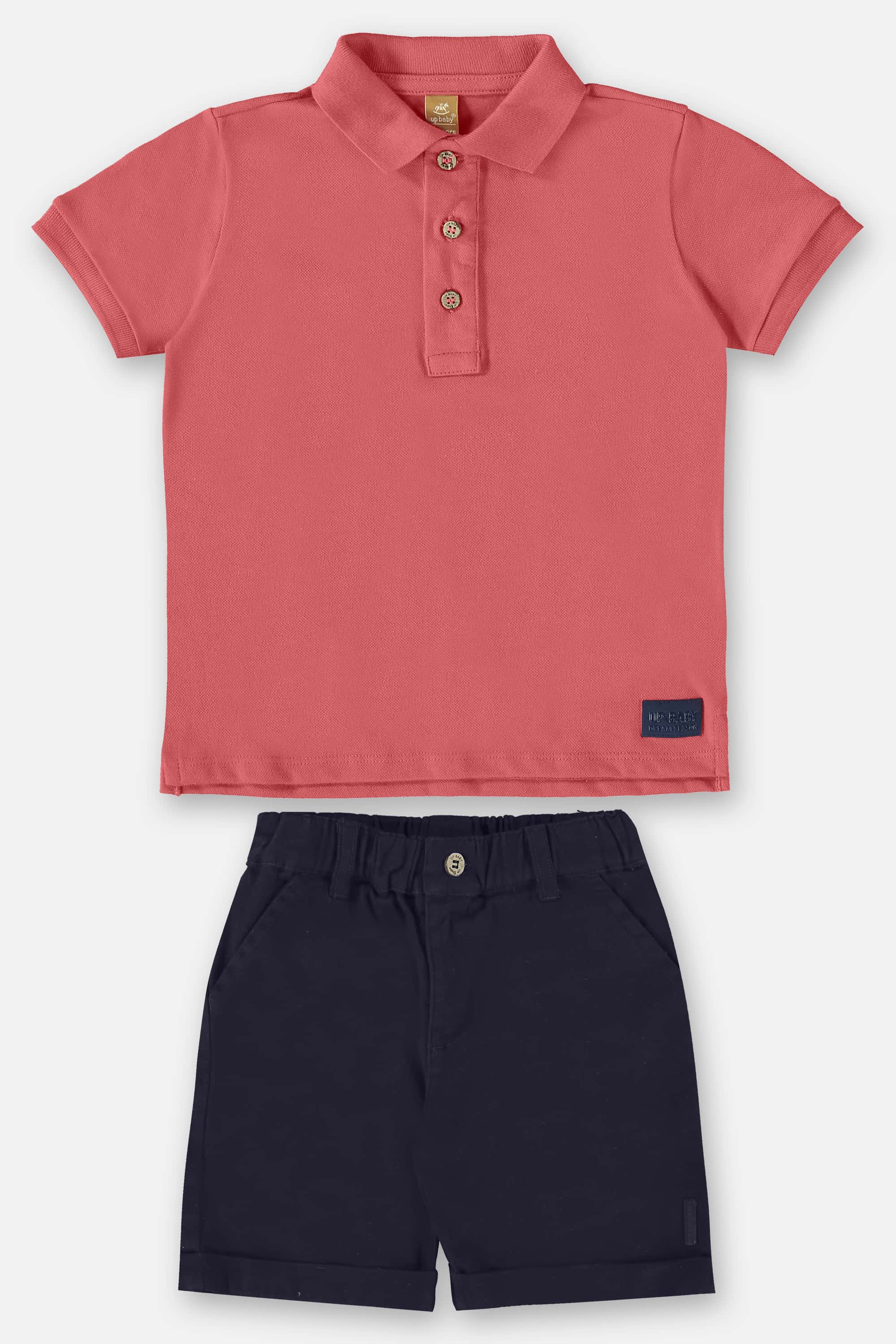 Conjunto Infantil para Menino com Polo e Bermuda (Vermelho) Up Baby - Imagem 2