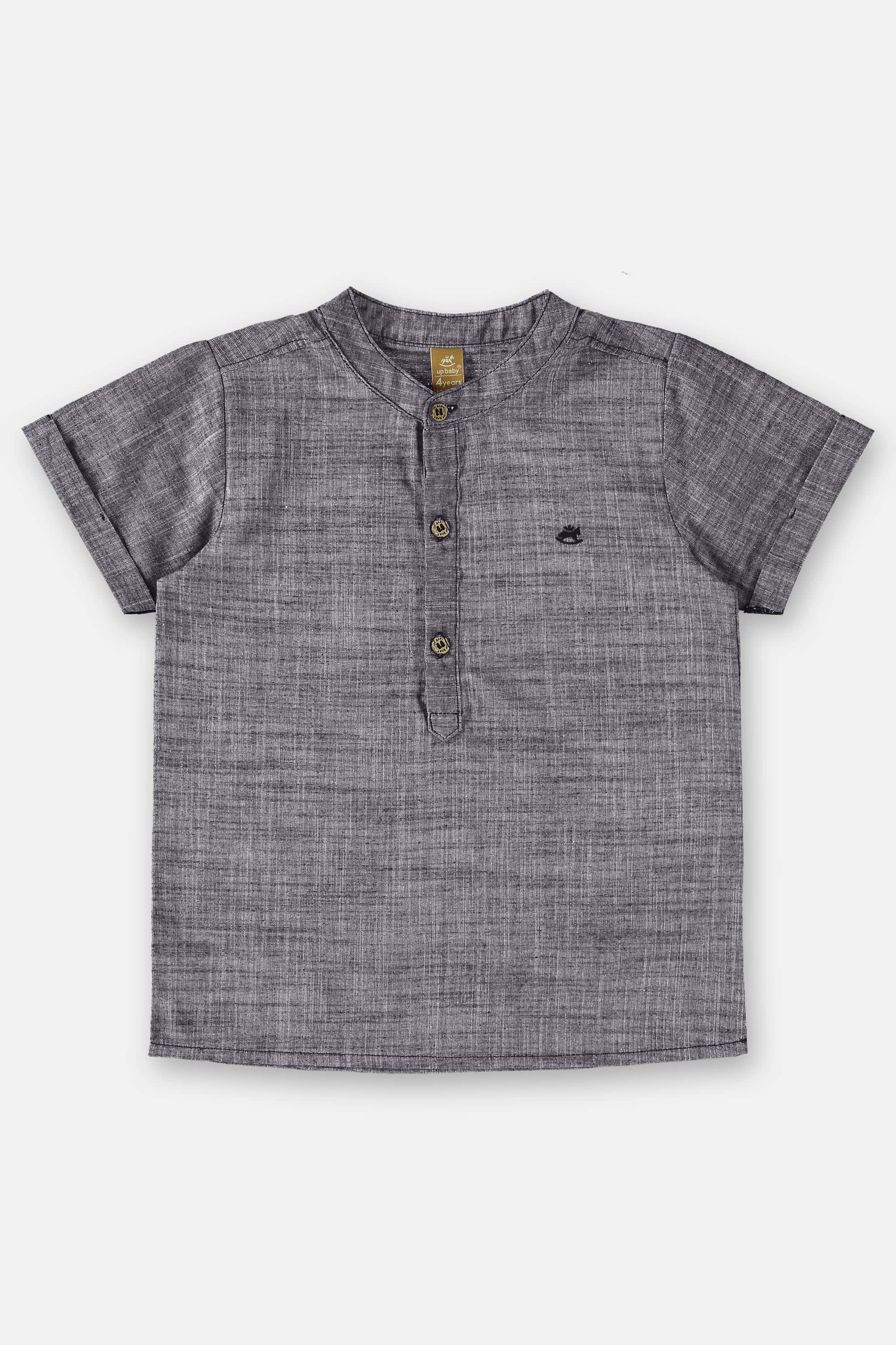 Bata em Algodão e Linho Infantil para Menino (Preto) Up Baby - Imagem 2