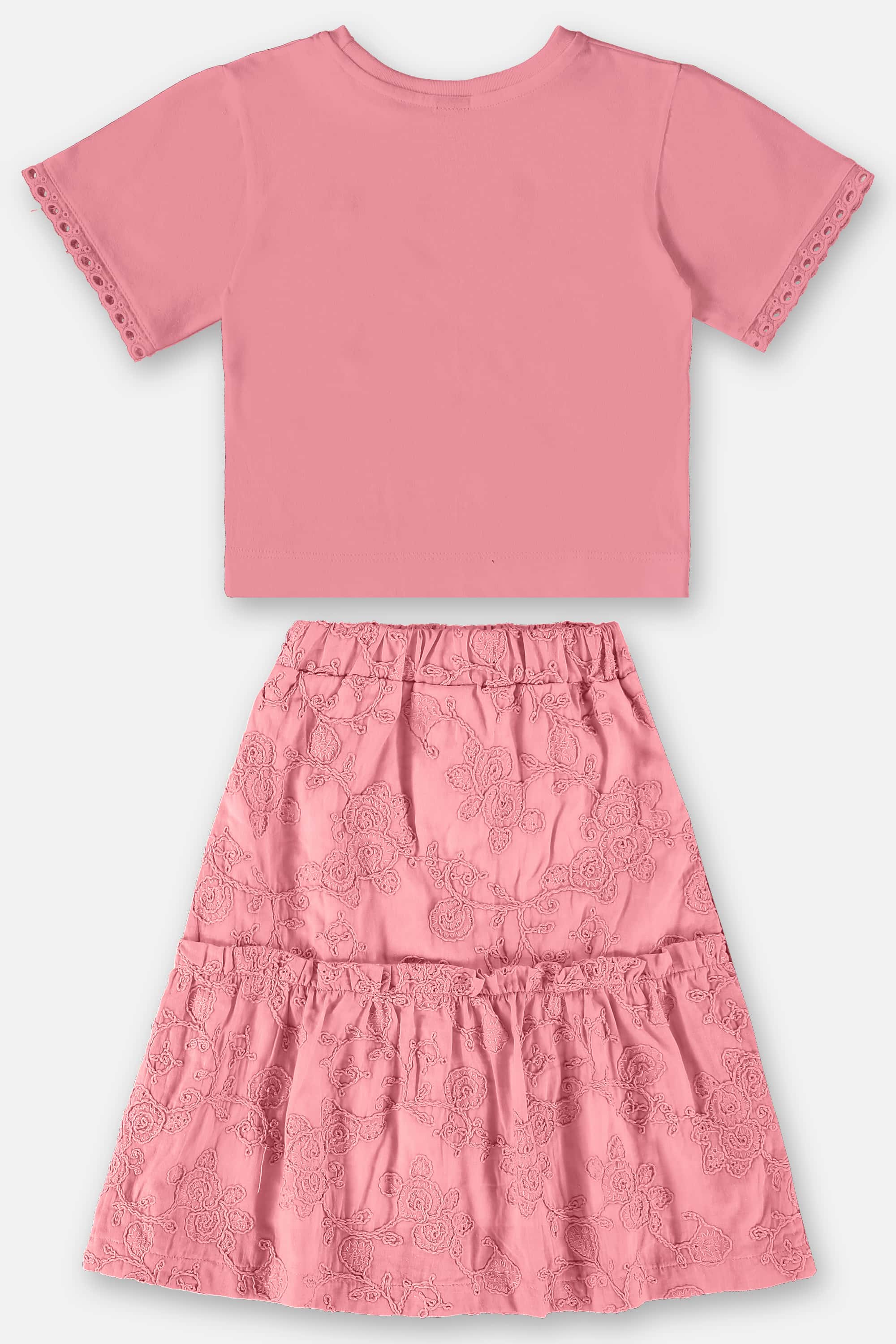 Conjunto Infantil para Menina com Blusa e Saia (Rosa) Up Baby - Imagem 5