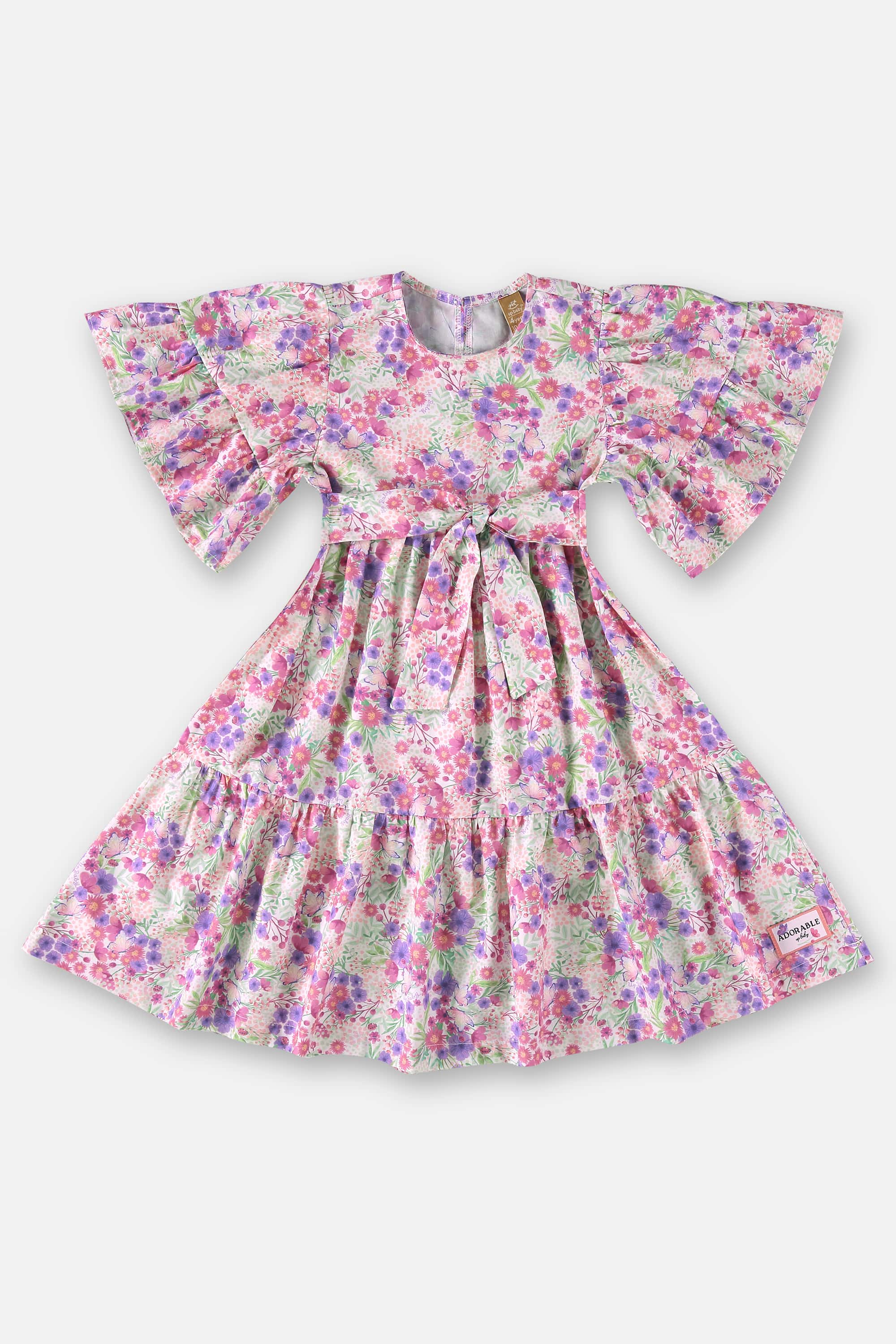 Vestido Infantil em Tecido Galles (Rosa) Up Baby - Imagem 2