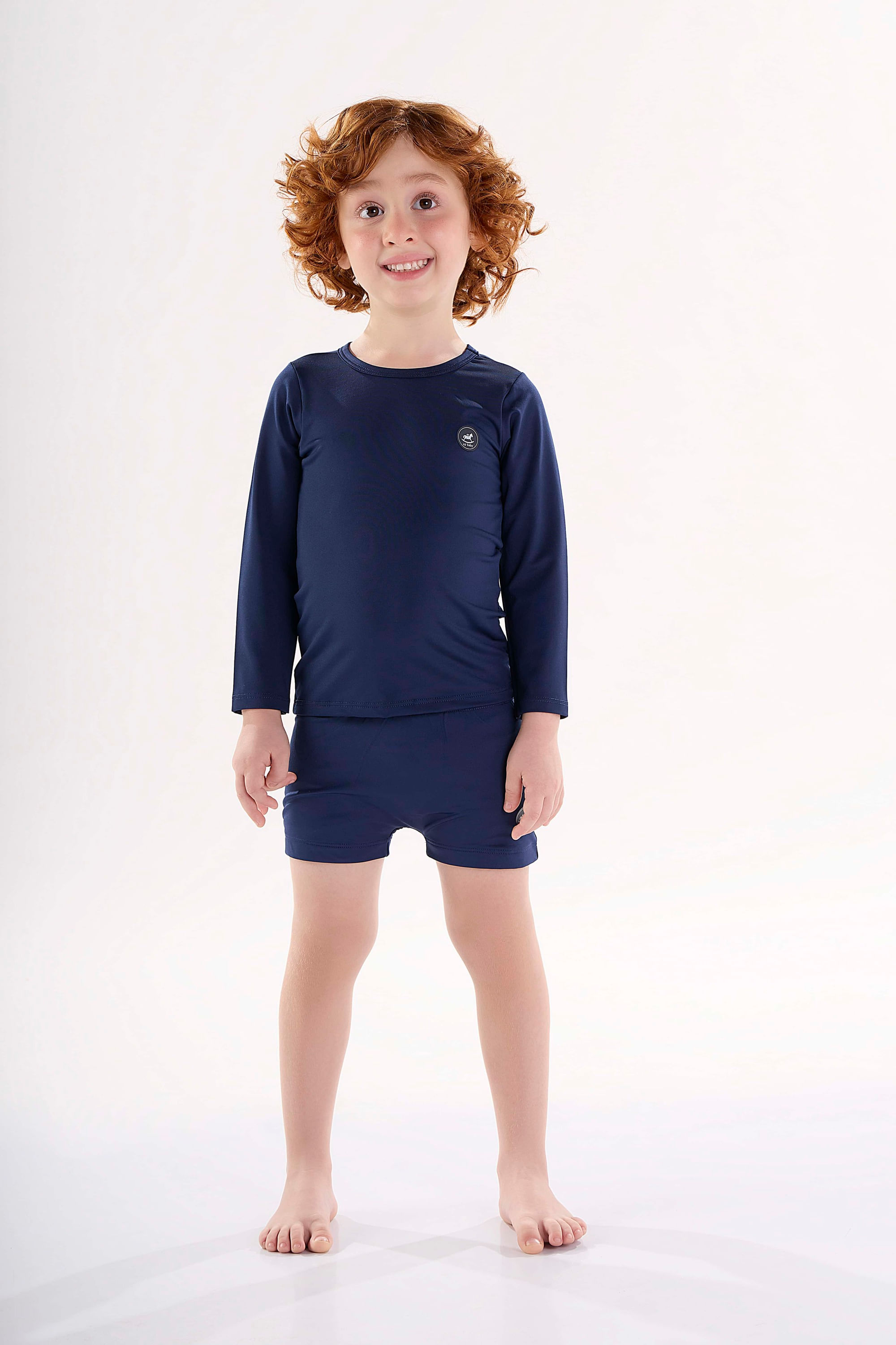 Sunga Boxer Infantil Forrada com FPS+50 (Azul Marinho) Up Baby - Imagem 4