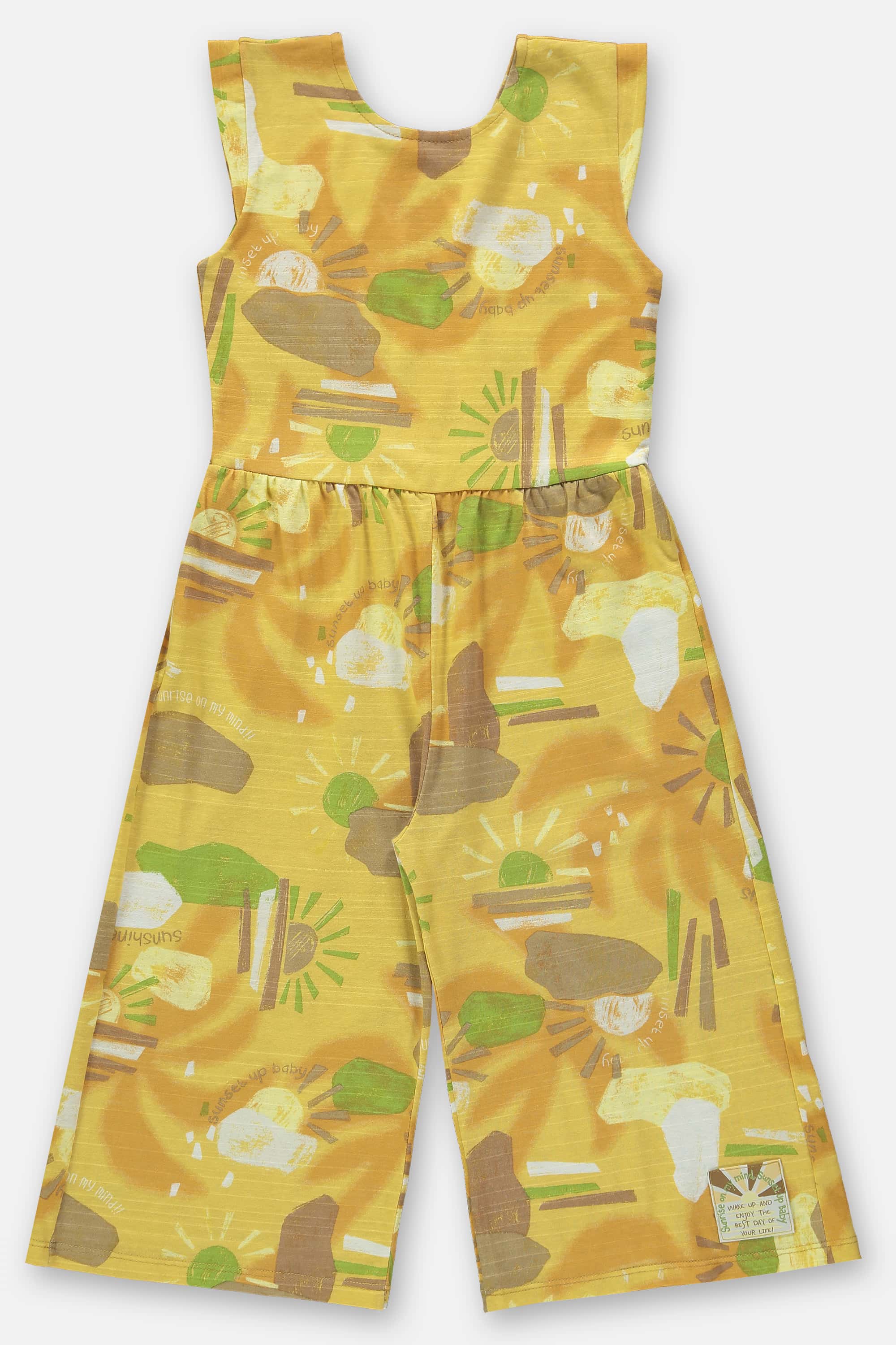 Macacão Infantil para Menina em Meia Malha Flamê (Amarelo) Up Baby - Imagem 2
