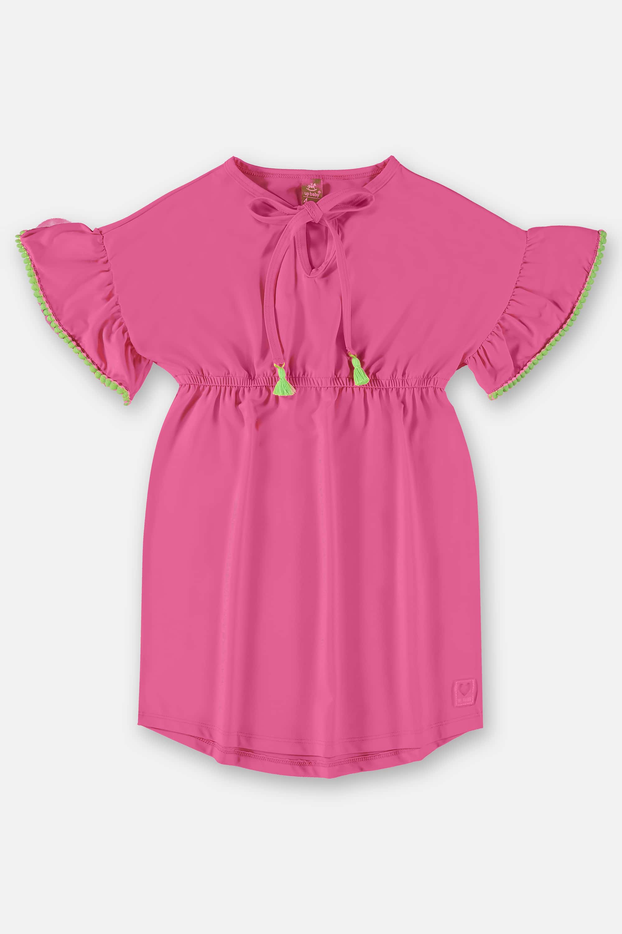 Saída de Praia Infantil em Poliéster FPS+50 (Rosa Pink Neon) Up Baby - Imagem 2