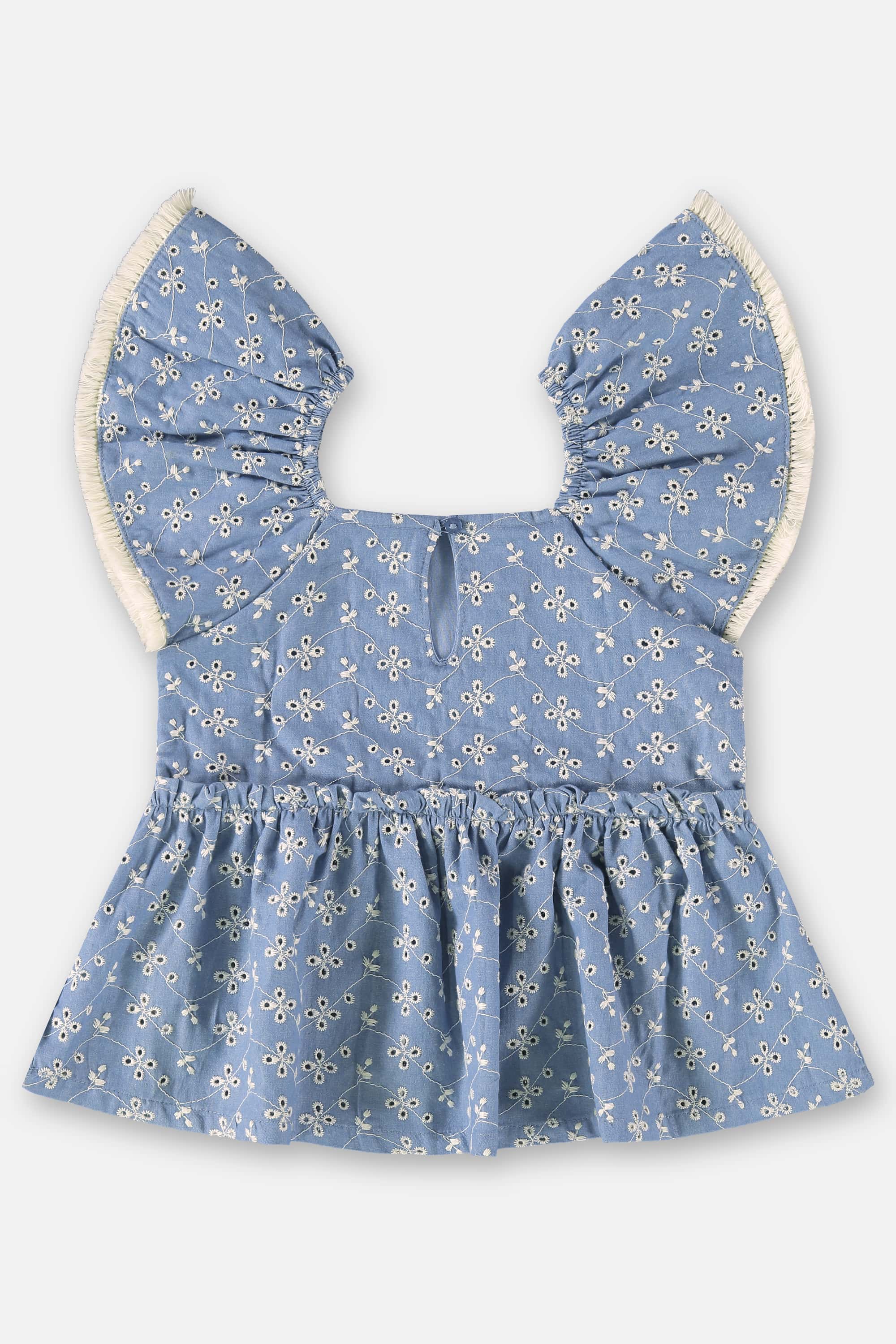 Bata Infantil em Laise para Menina (Azul) Up Baby - Imagem 3