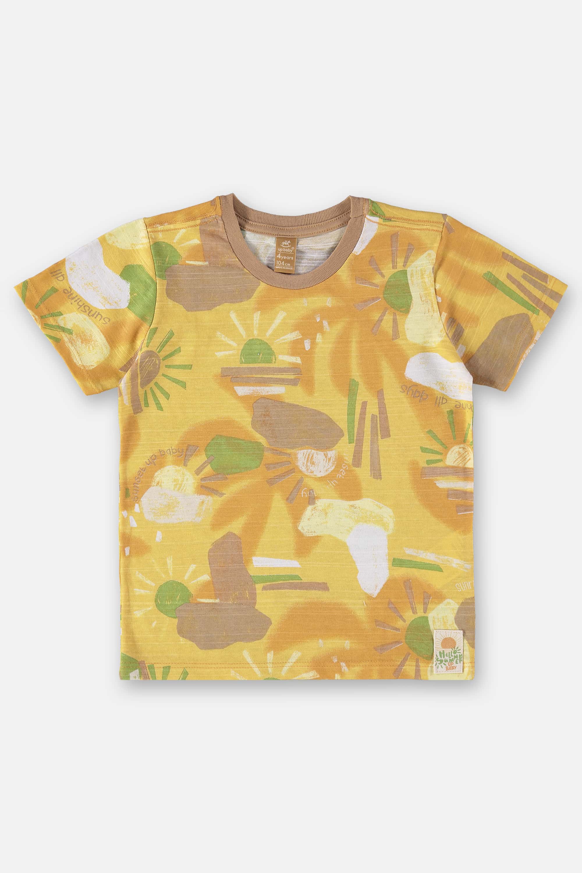 Camiseta Infantil para Menino em Meia Malha (Amarelo) Up Baby - Imagem 2