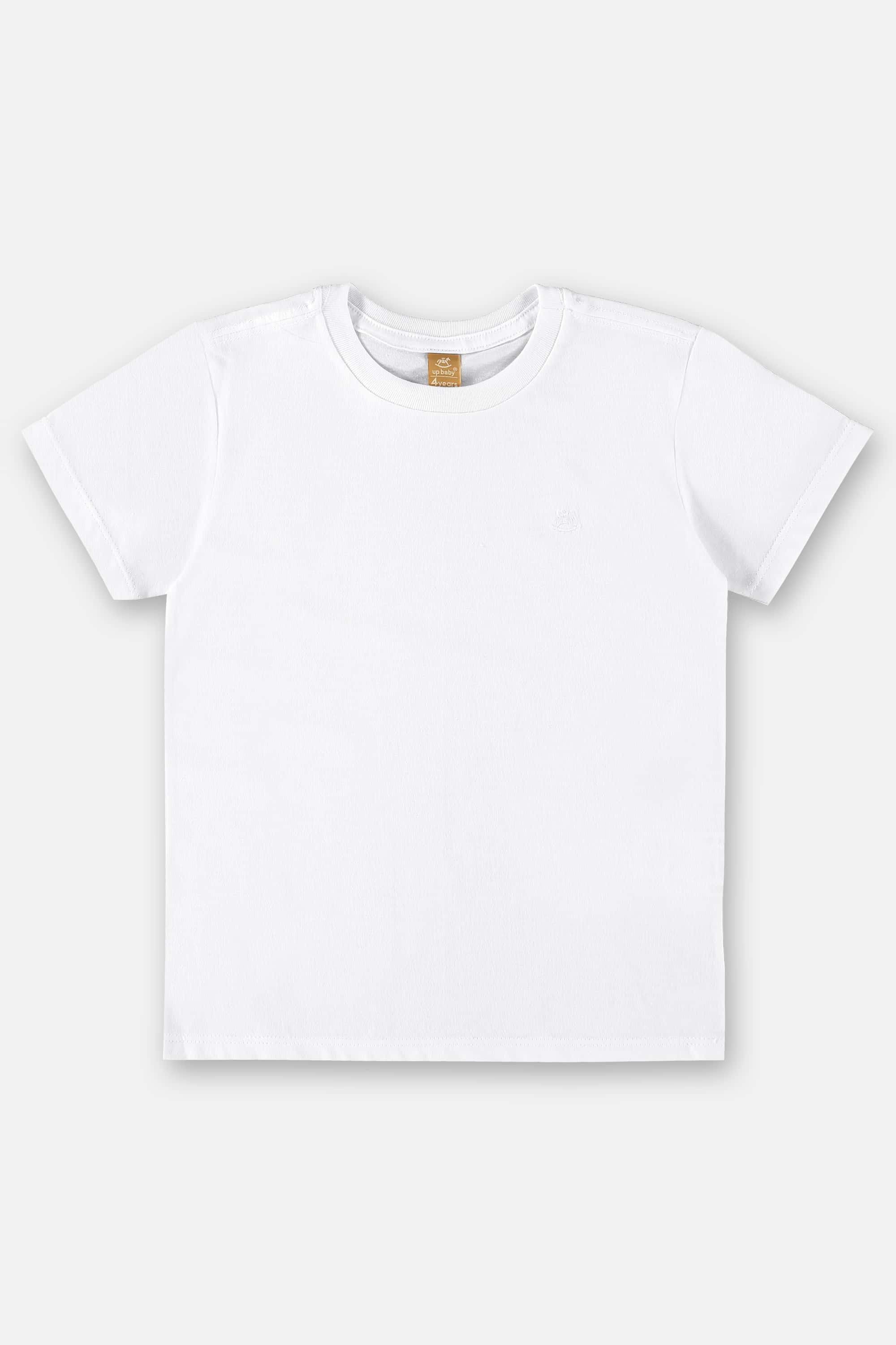 Camiseta Manga Curta Básica para Meninos (Branco) Up Baby