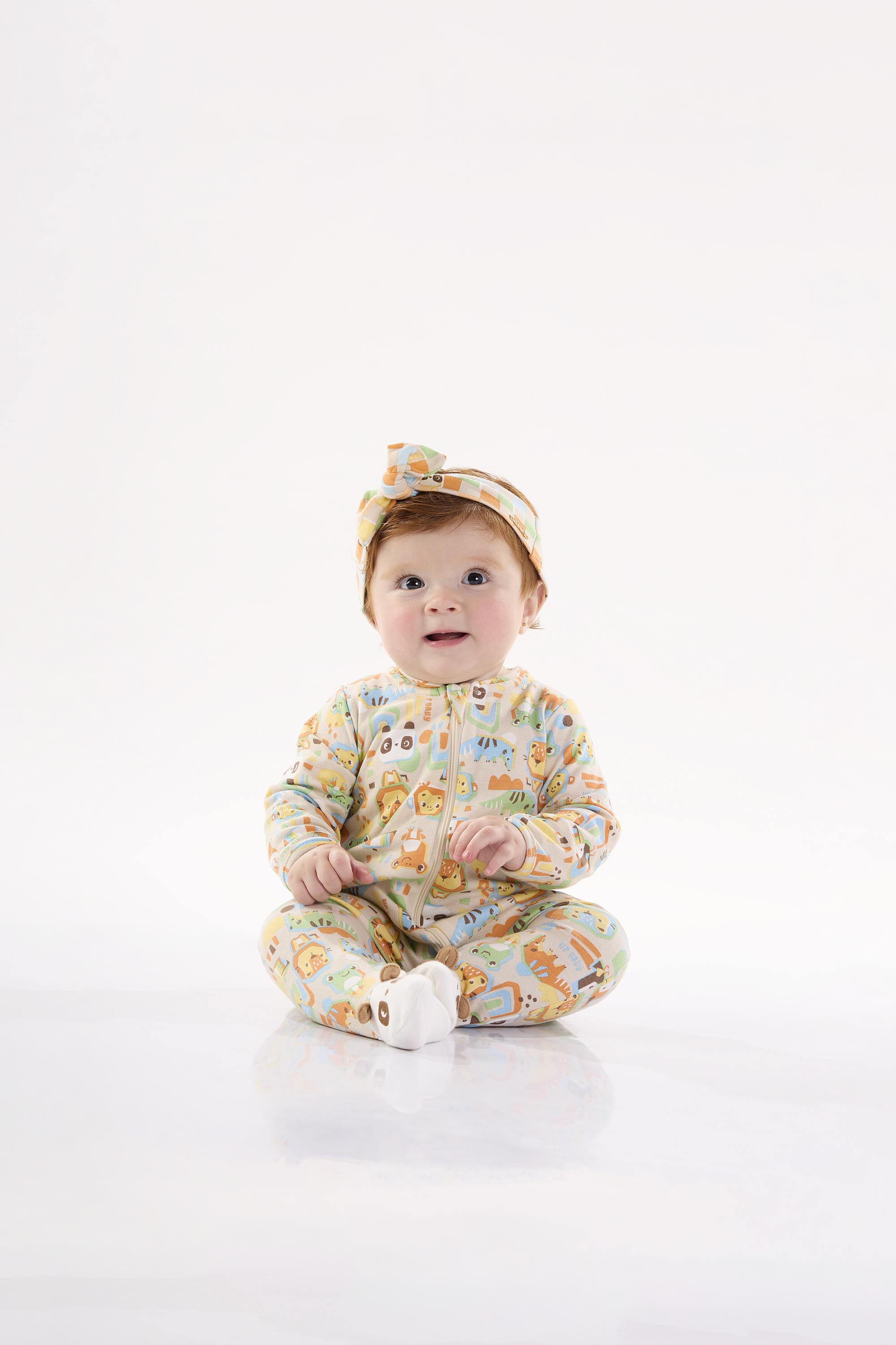Faixa de Cabelo Comfy para Bebê em Suedine (Bege) Up Baby