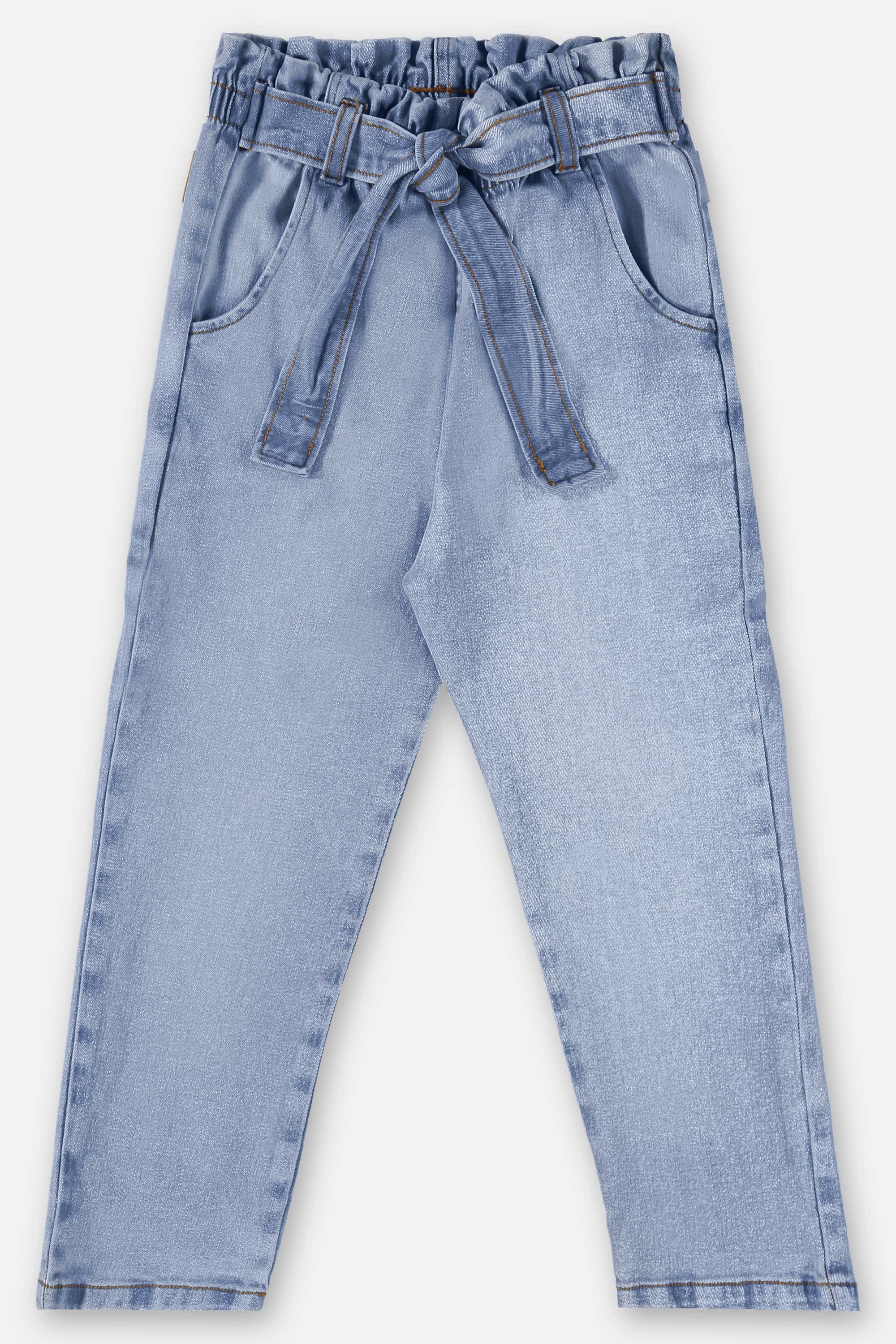 Calça Clochard em Jeans Infantil para Meninas (Azul) Up Baby - Imagem 2
