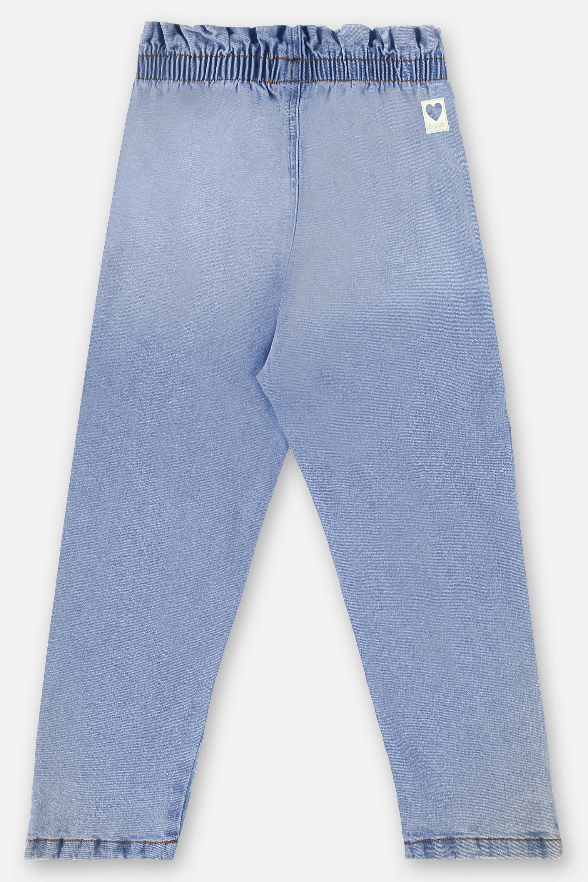 Calça Clochard em Jeans Infantil para Meninas (Azul) Up Baby - Imagem 3