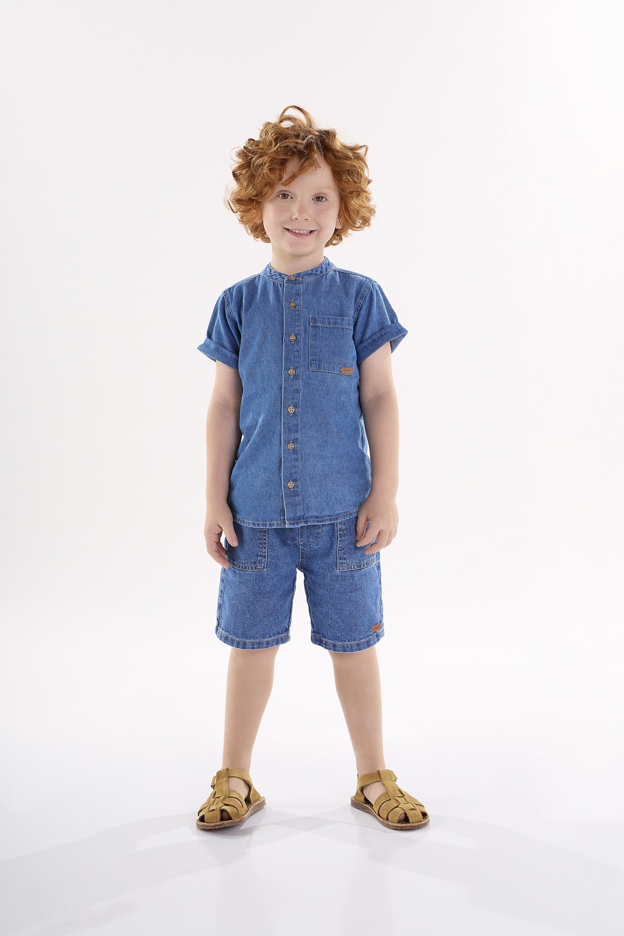 Camisa Jeans Infantil para Menino (Azul) Up Baby