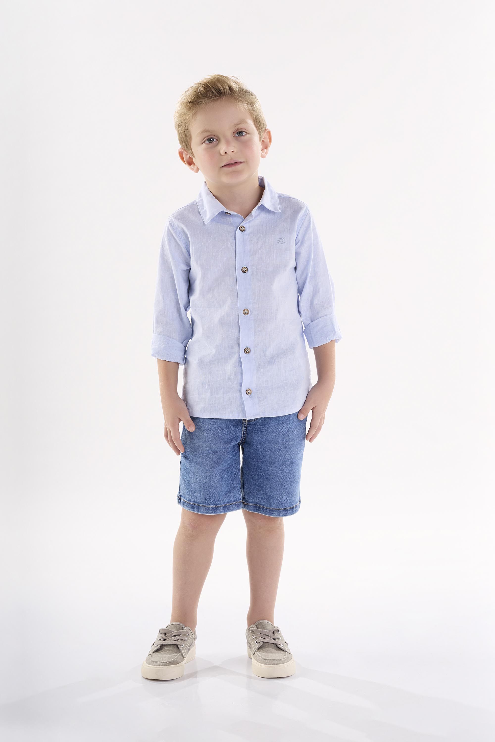 Bermuda em Jeans com Elastano Infantil para Menino (Azul) Up Baby