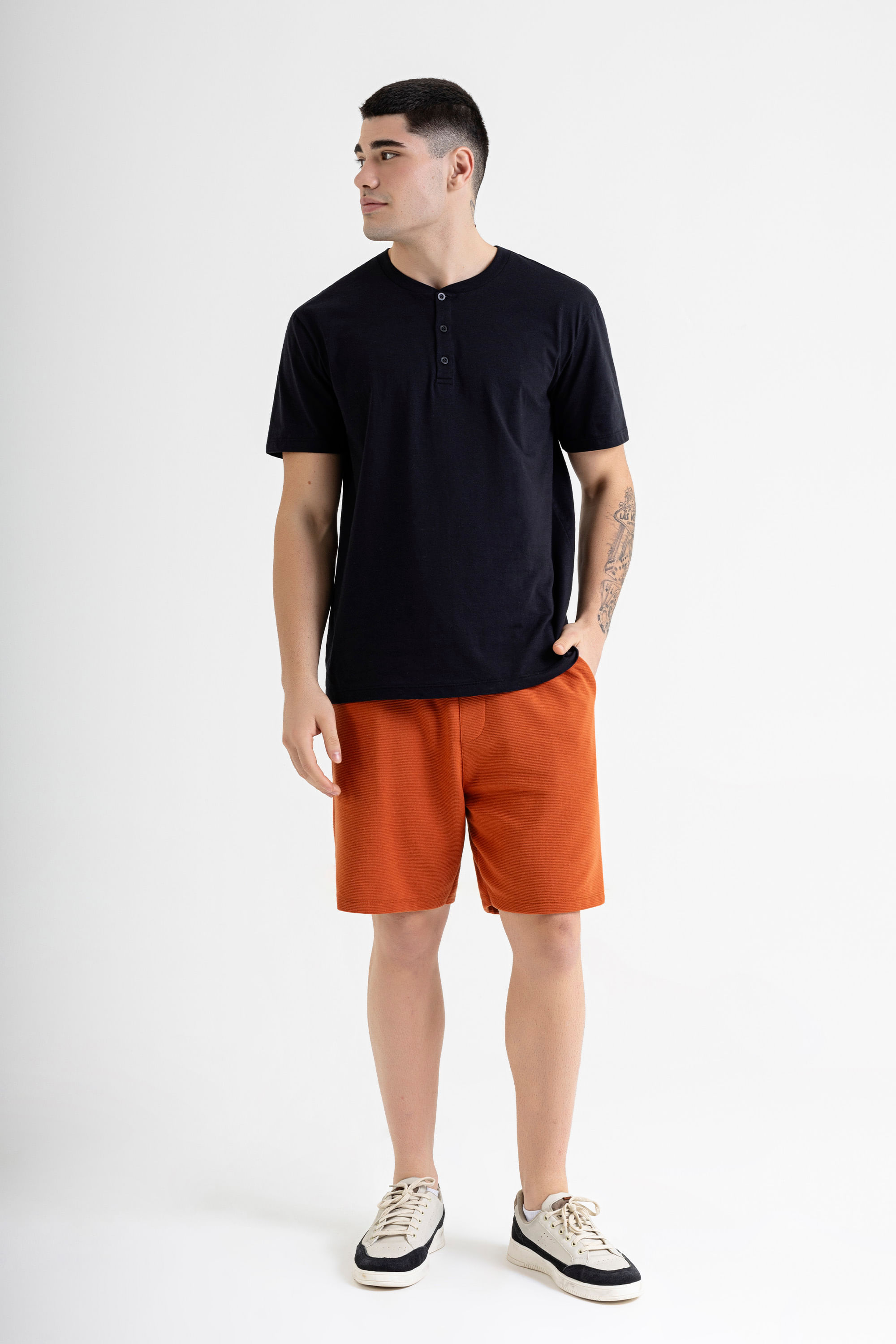 Bermuda Masculina em Moletom Gorgurão (Marrom) Just Basic