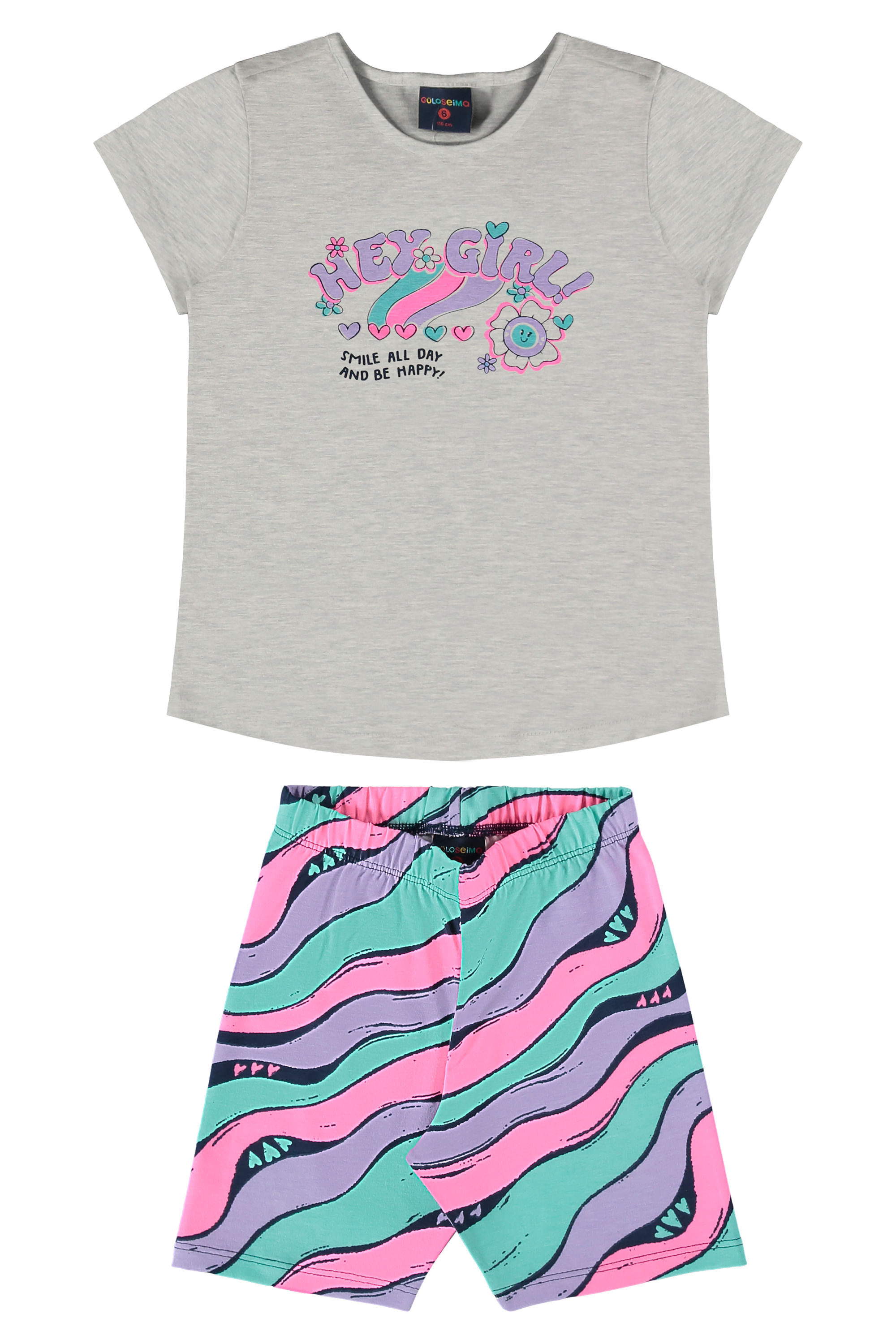 Conjunto Infantil para Meninas com Blusa e Ciclista (Cinza) Guloseima - Imagem 2