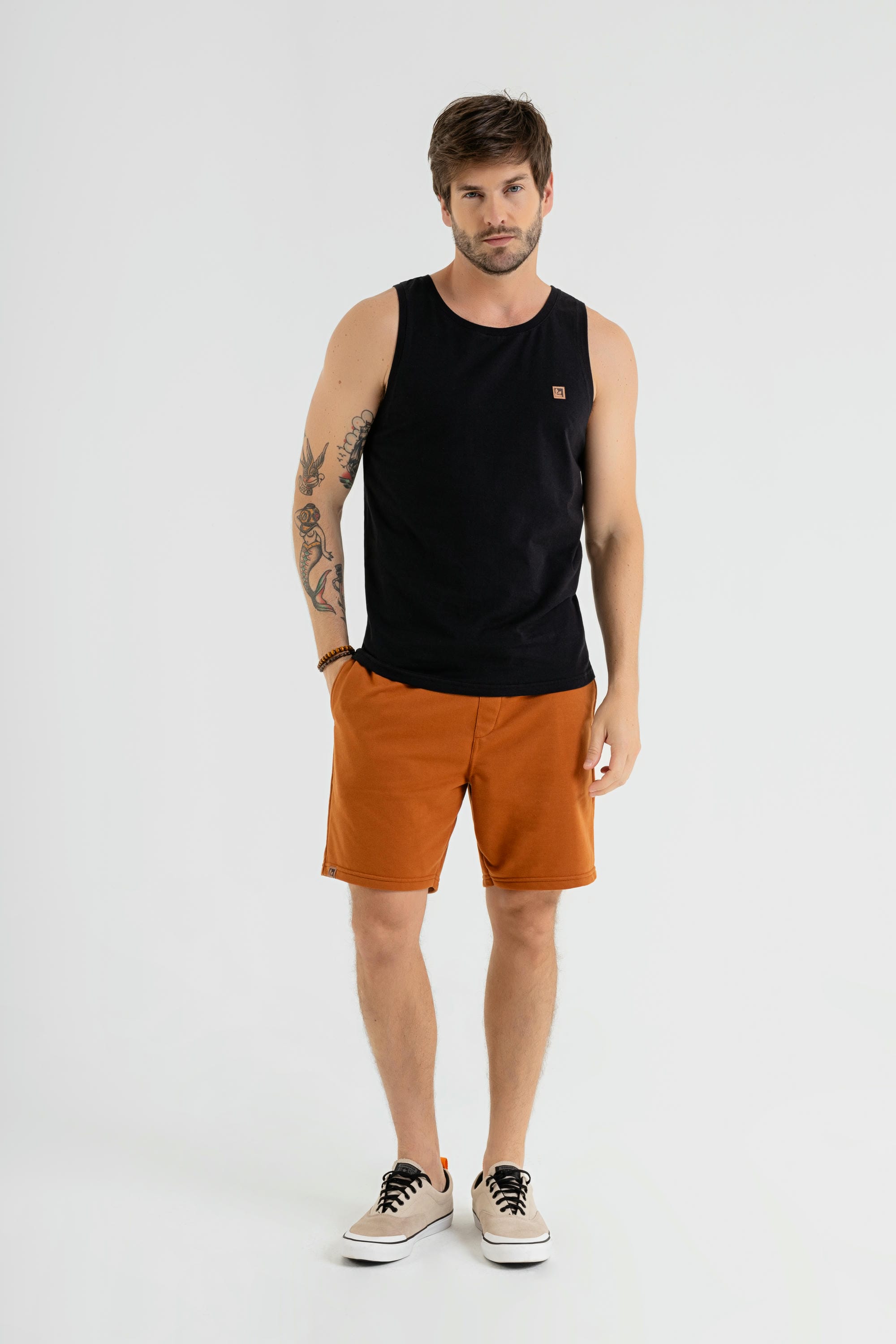 Regata Masculina Básica em Meia Malha (Preto) The Philippines