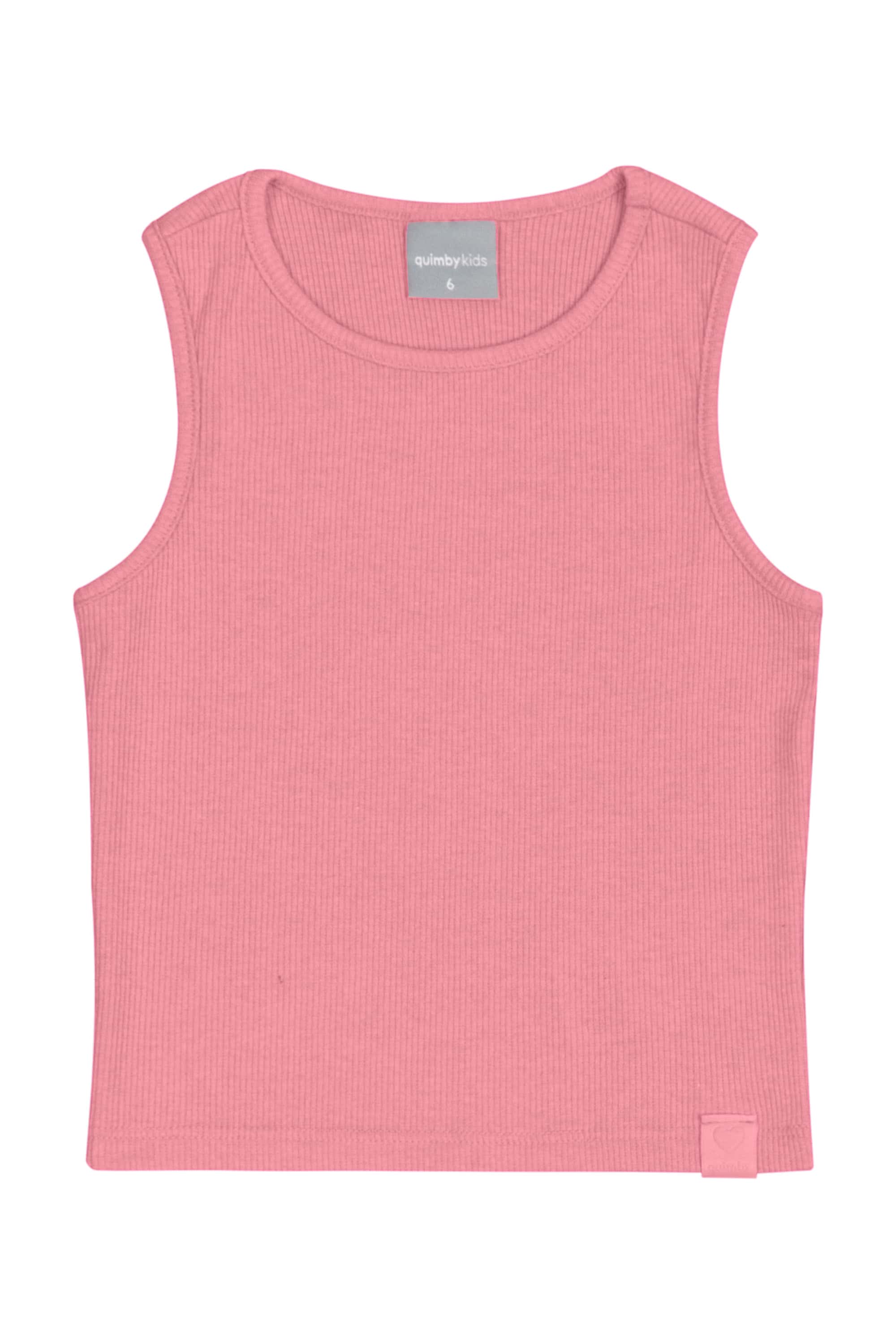 Cropped Básico em Ribana para Menina (Rosa) Quimby - Imagem 3