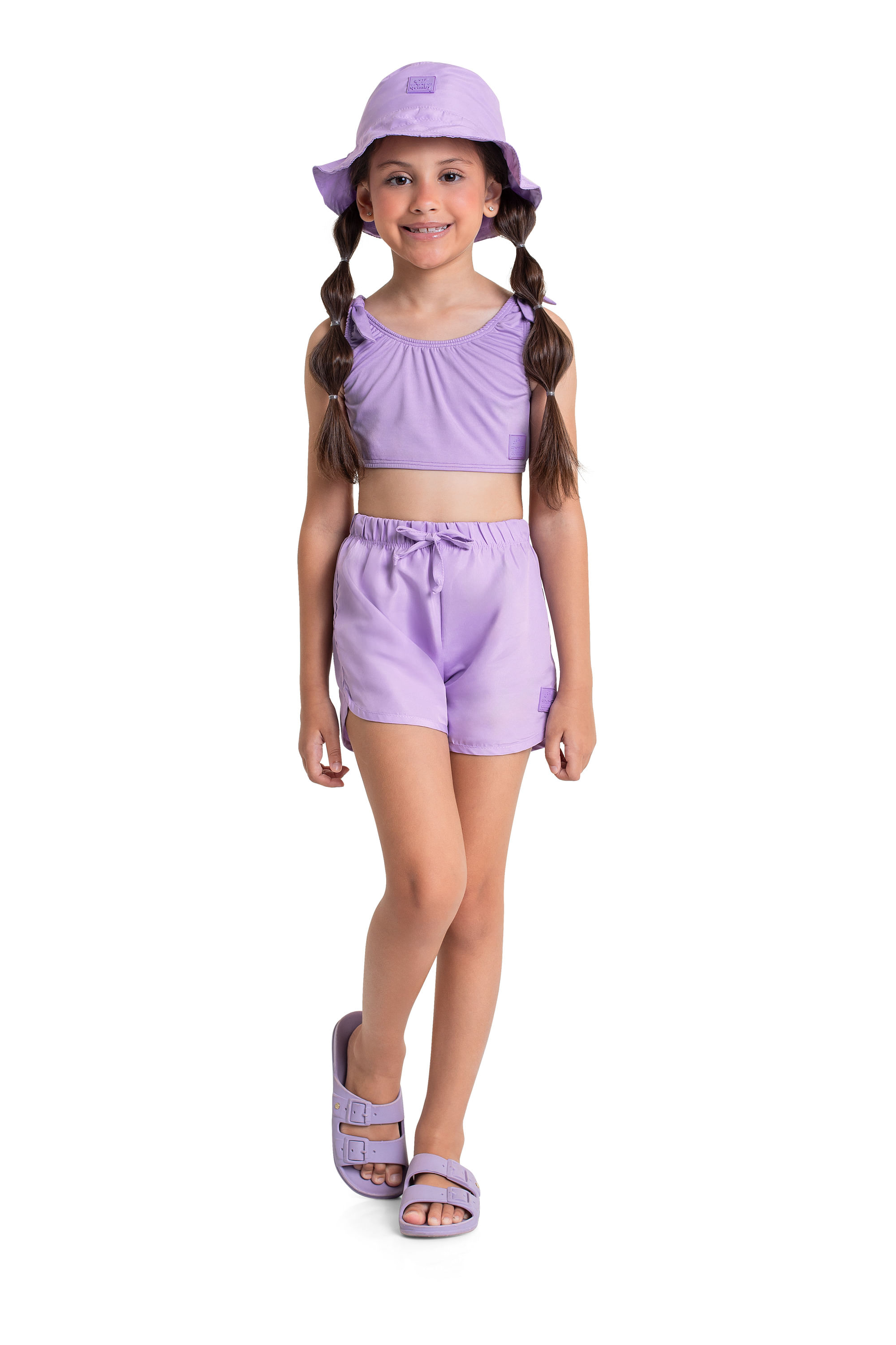 Bucket Infantil Unissex em Microfibra com Estampa Revela na Água (Roxo) Quimby