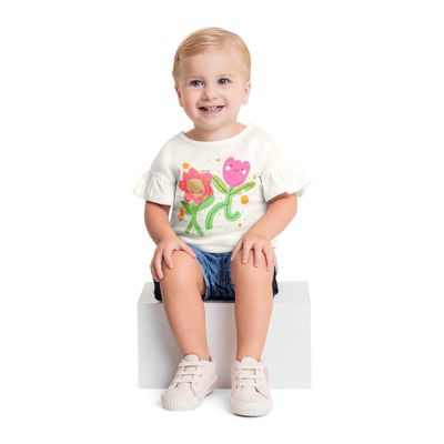Short Jeans para Bebê Menina (Azul) Quimby