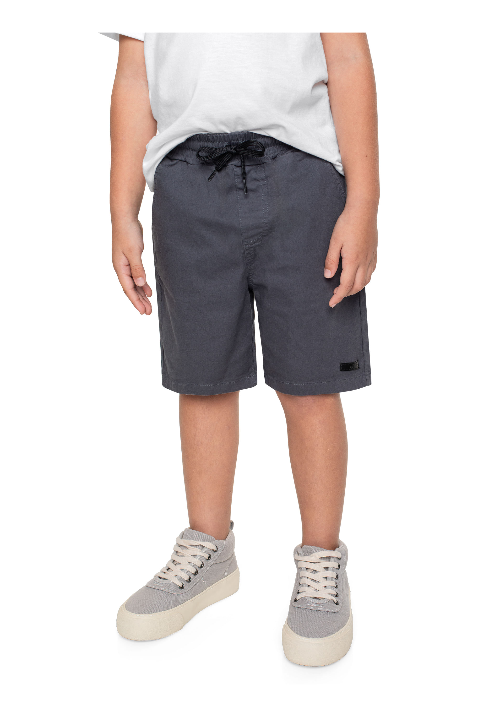 Bermuda Infantil em Sarja para Menino (Cinza) Quimby - Imagem 4