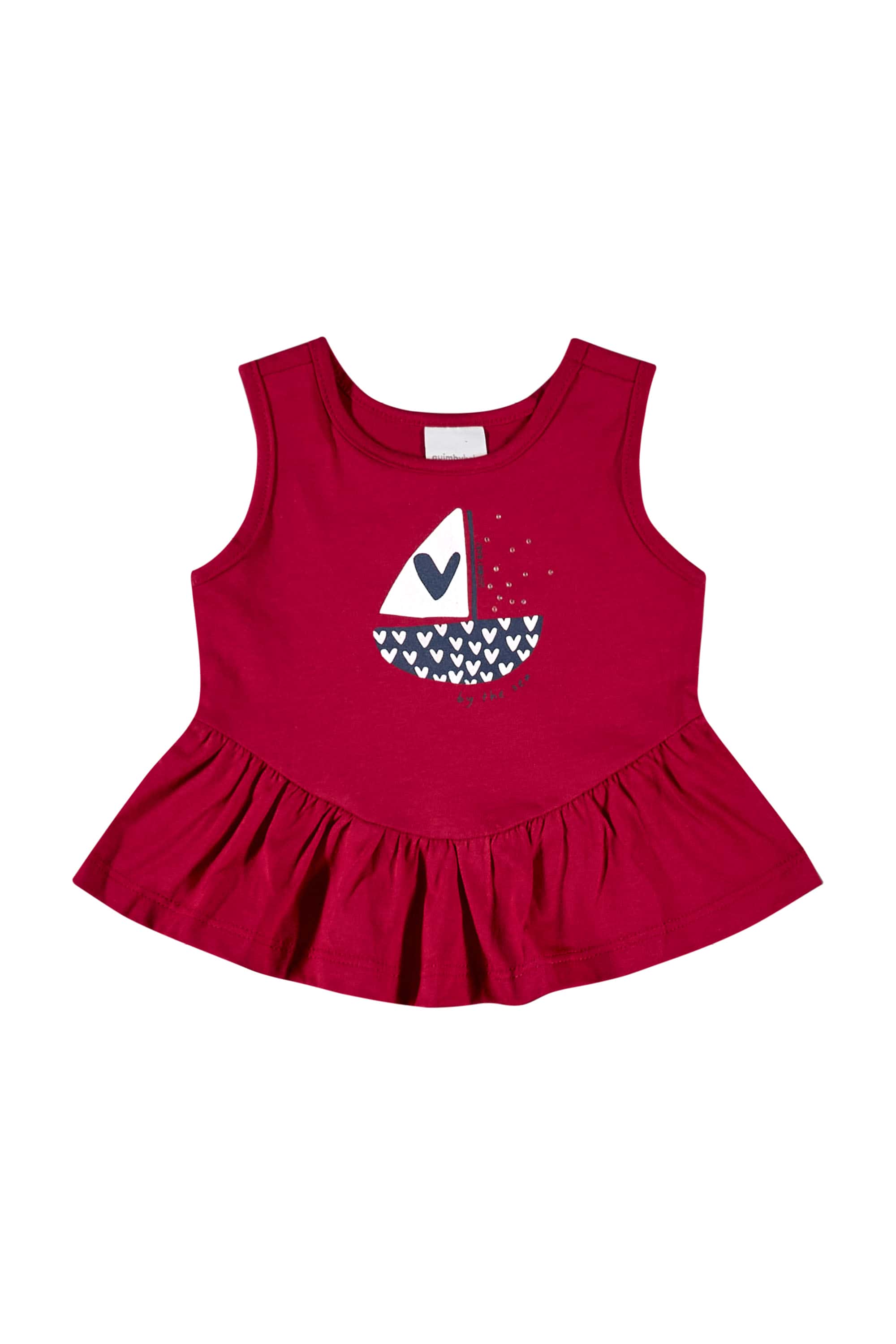 Conjunto com Regata e Short-Saia para Bebê Menina (Vermelho) Quimby - Imagem 2