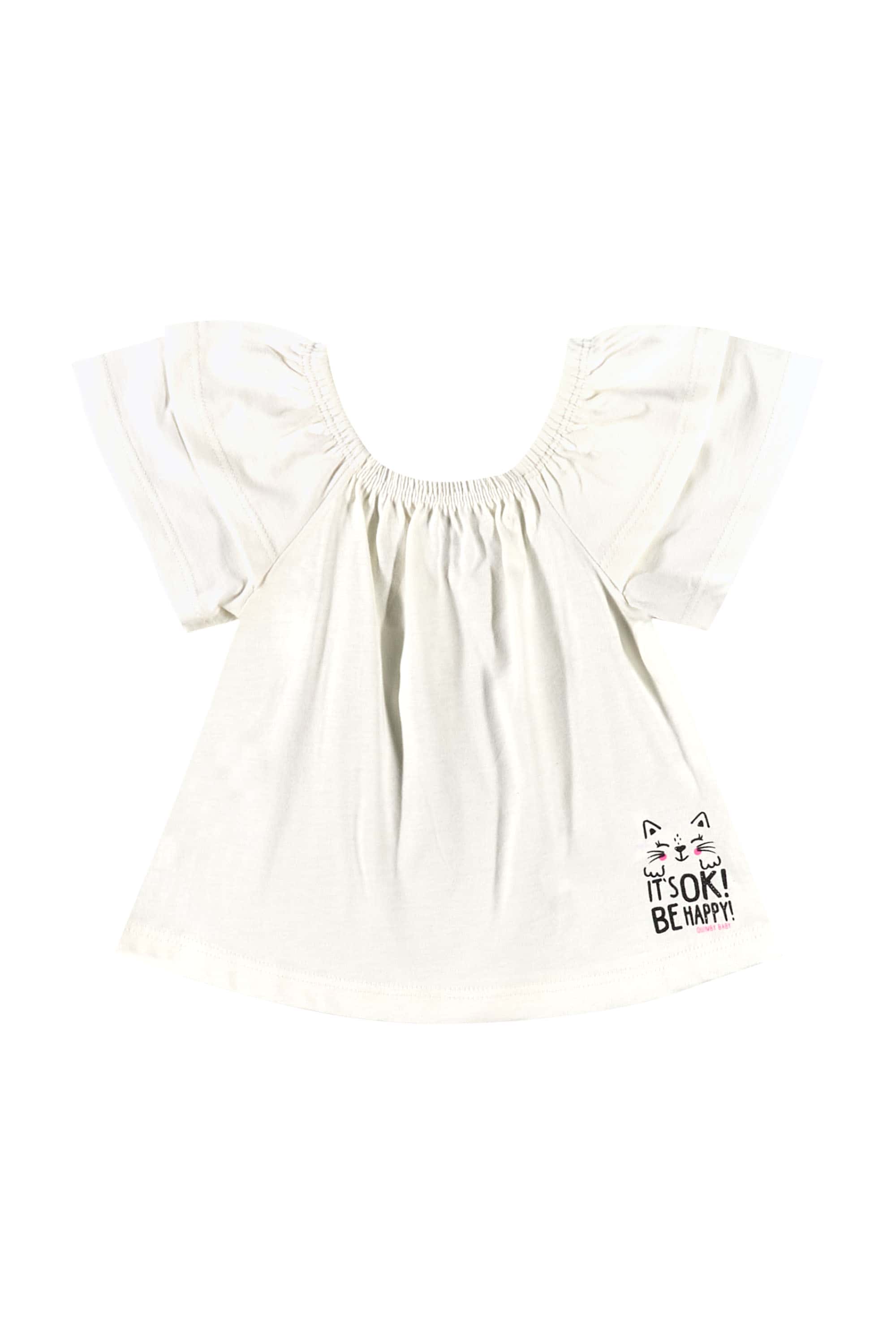 Conjunto com Blusa e Saia de Gatinhos para Bebê Menina (Off White) Quimby - Imagem 2