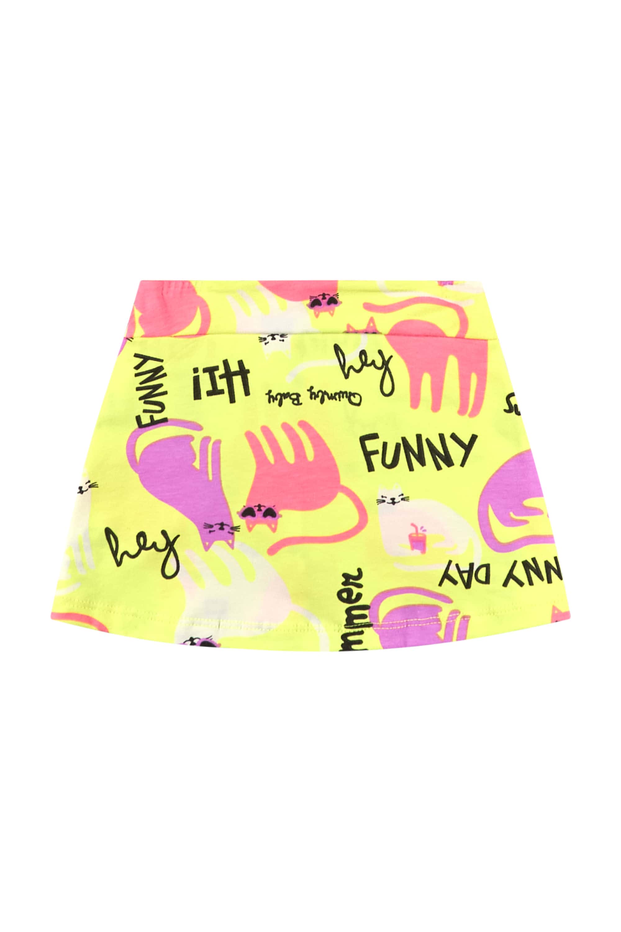 Conjunto com Blusa e Saia de Gatinhos para Bebê Menina (Rosa) Quimby - Imagem 4