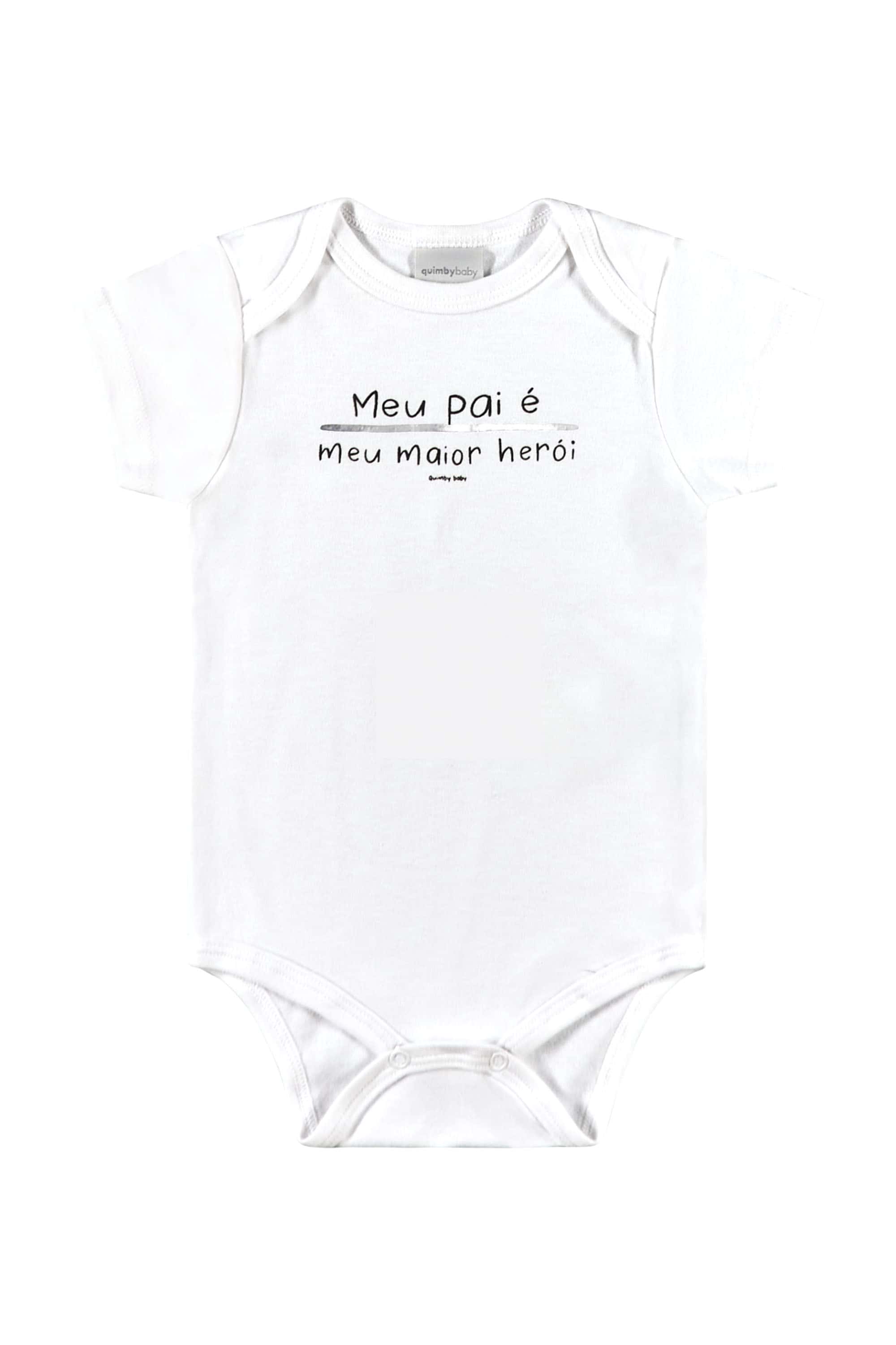 Body Unissex em Suedine para Bebê (Branco) Quimby