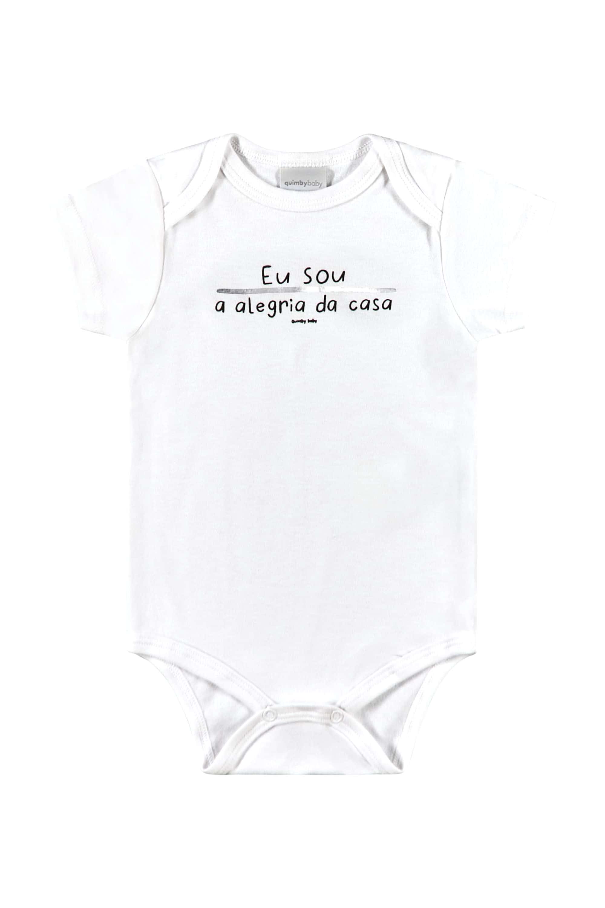 Body Unissex em Suedine para Bebê (Branco) Quimby