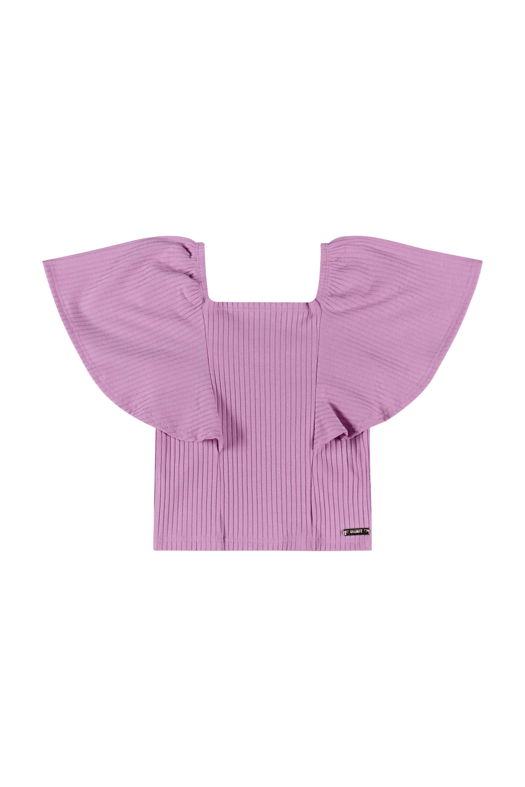 Blusa Infantil em Ribana para Menina (Roxo) Quimby - Imagem 2