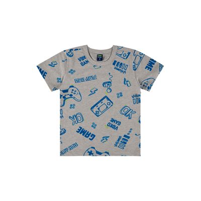 Camiseta Infantil Estampada para Menino (Cinza) Bee Loop