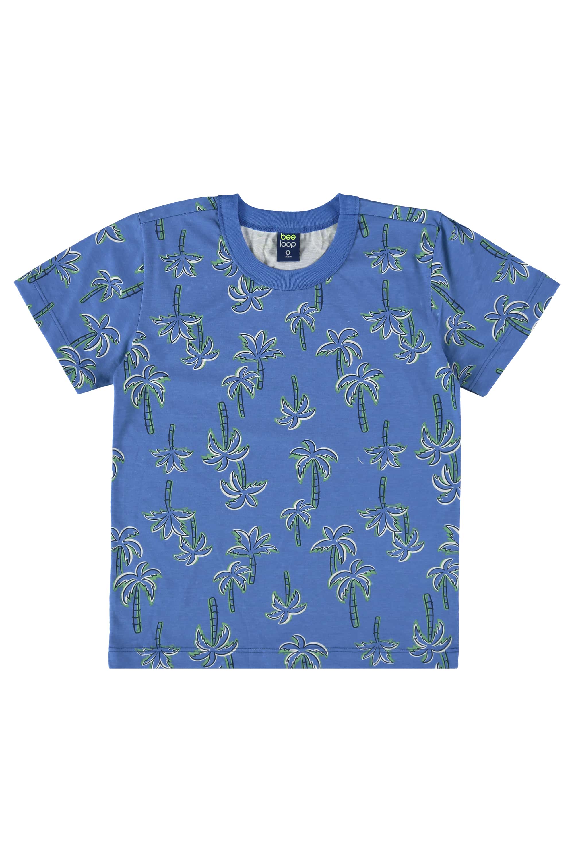 Camiseta Infantil Estampada para Menino (Azul) Bee Loop