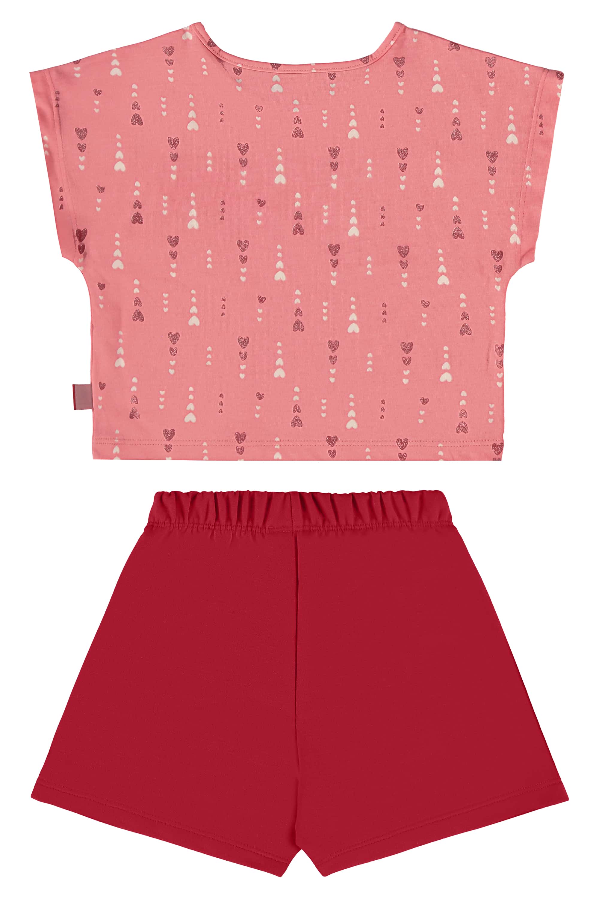 Conjunto com Blusa Cropped e Short para Menina (Rosa) Bee Loop - Imagem 22