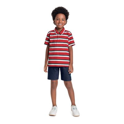 Camisa Polo Infantil para Menino (Vermelho) Bee Loop