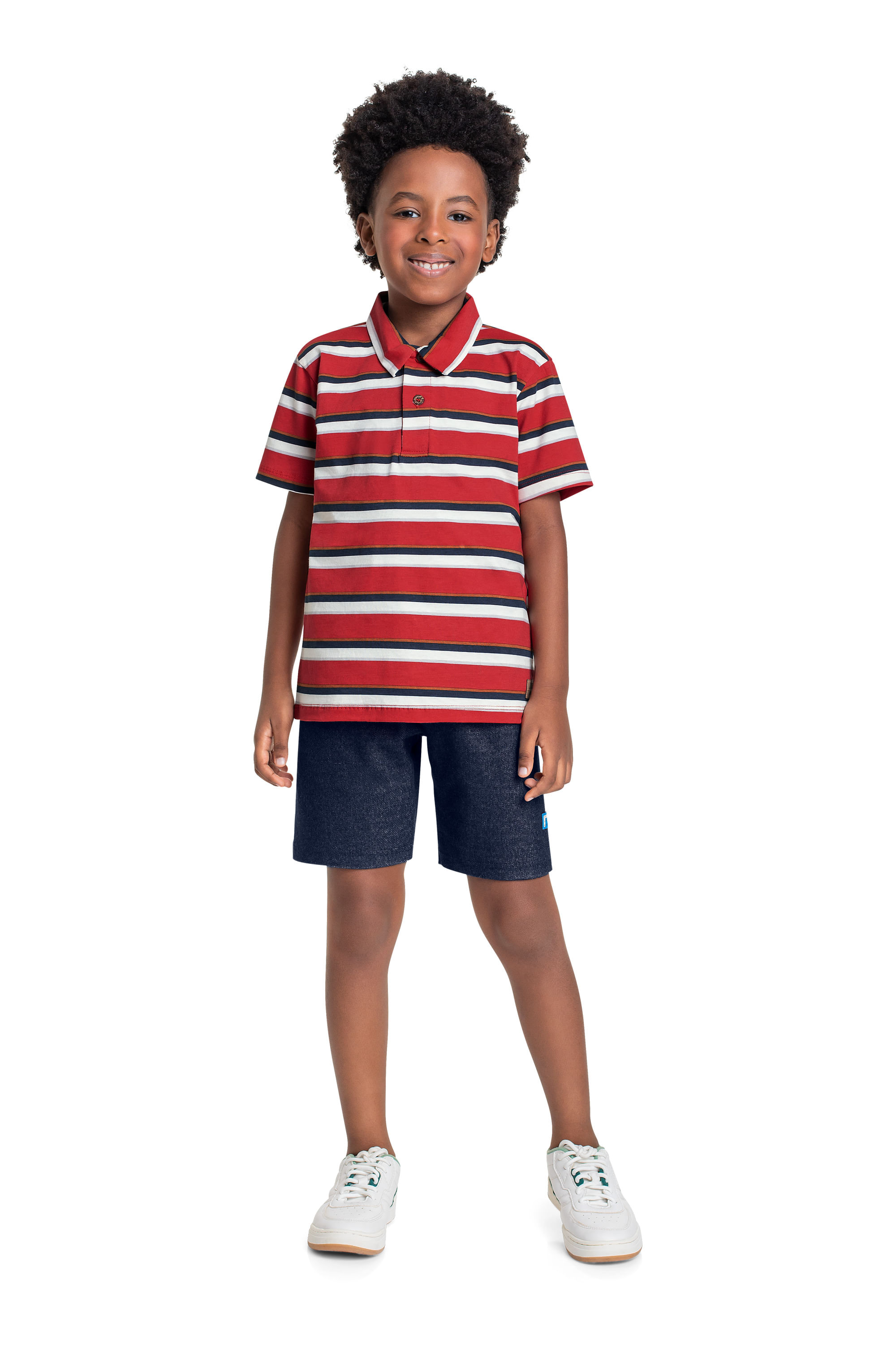 Camisa Polo Infantil para Menino (Vermelho) Bee Loop