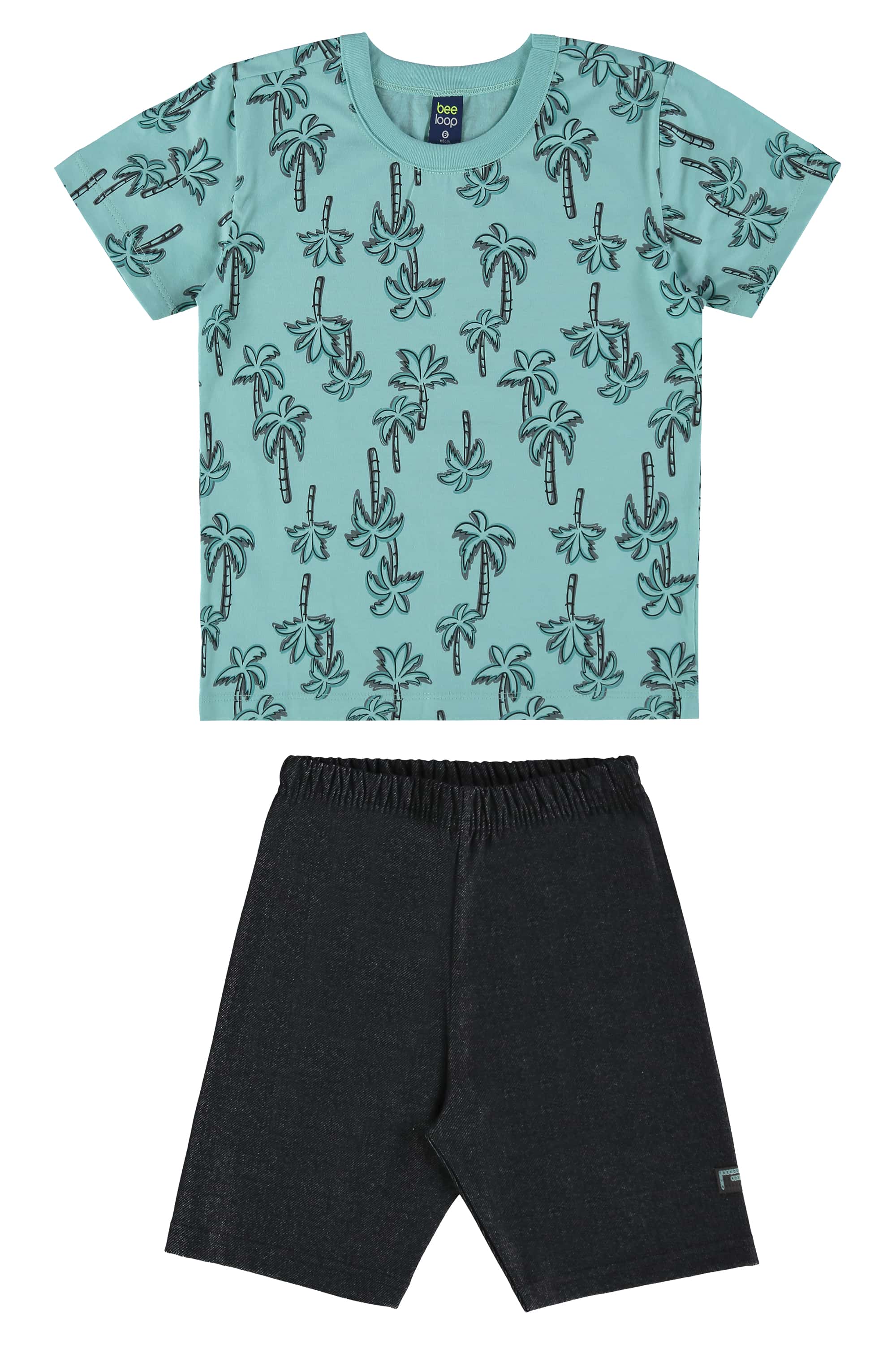 Conjunto com Camiseta e Bermuda para Menino (Verde) Bee Loop - Imagem 2
