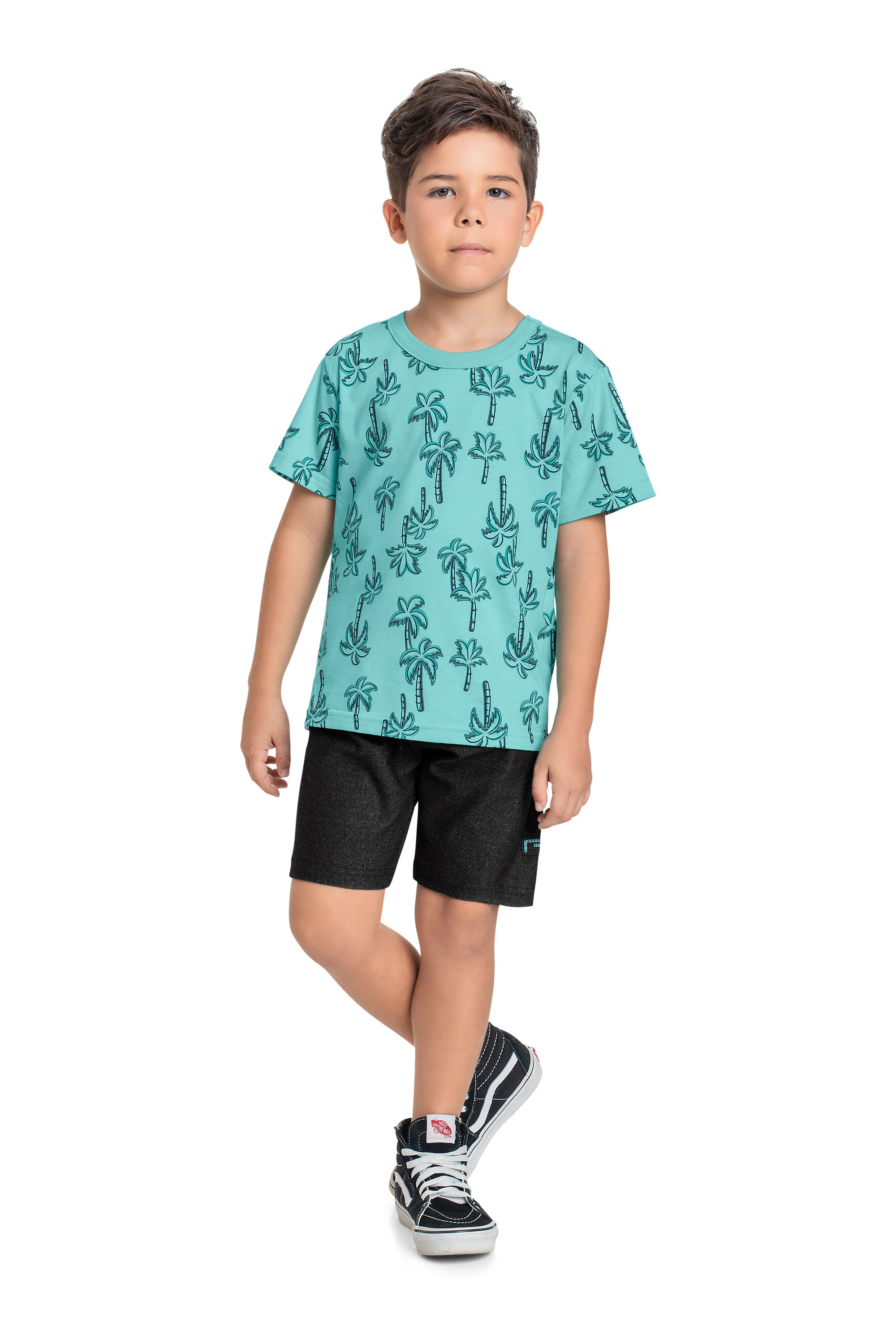 Conjunto com Camiseta e Bermuda para Menino (Verde) Bee Loop