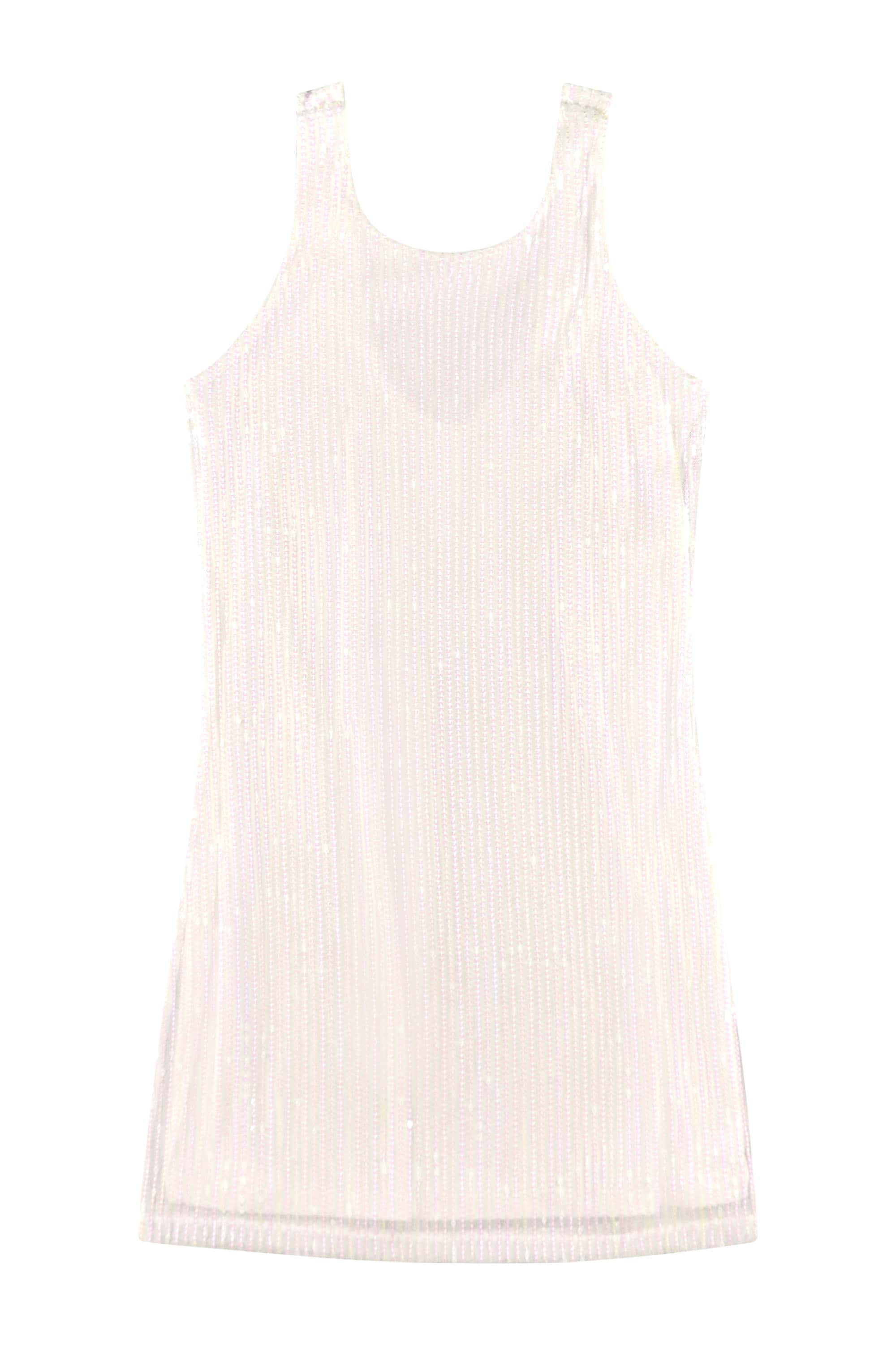 Vestido Juvenil de Paetê (Branco) Gloss - Imagem 2