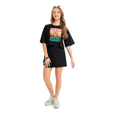Blusa Juvenil para Menina (Preto) Gloss