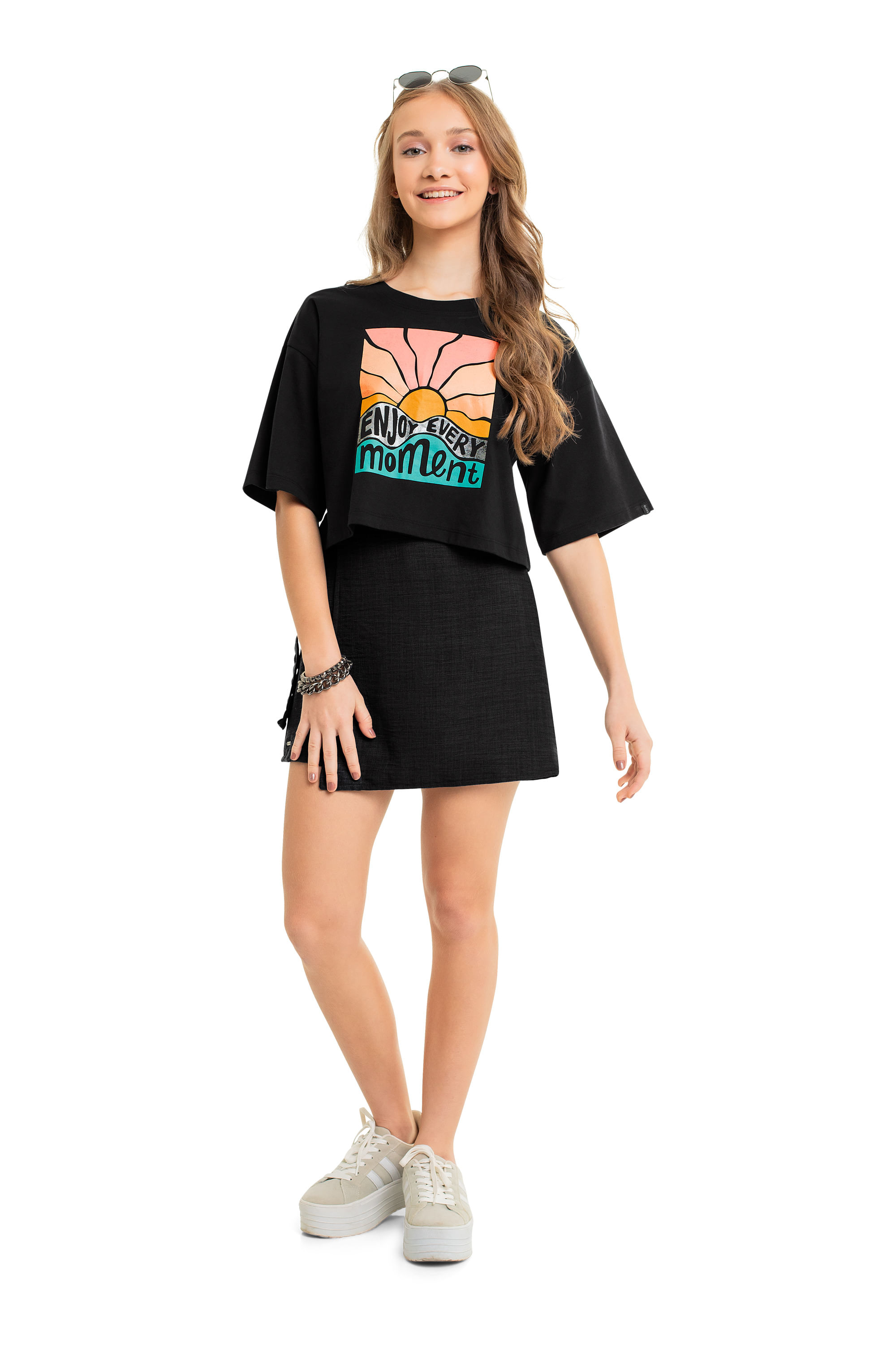 Blusa Juvenil para Menina (Preto) Gloss - Imagem 7