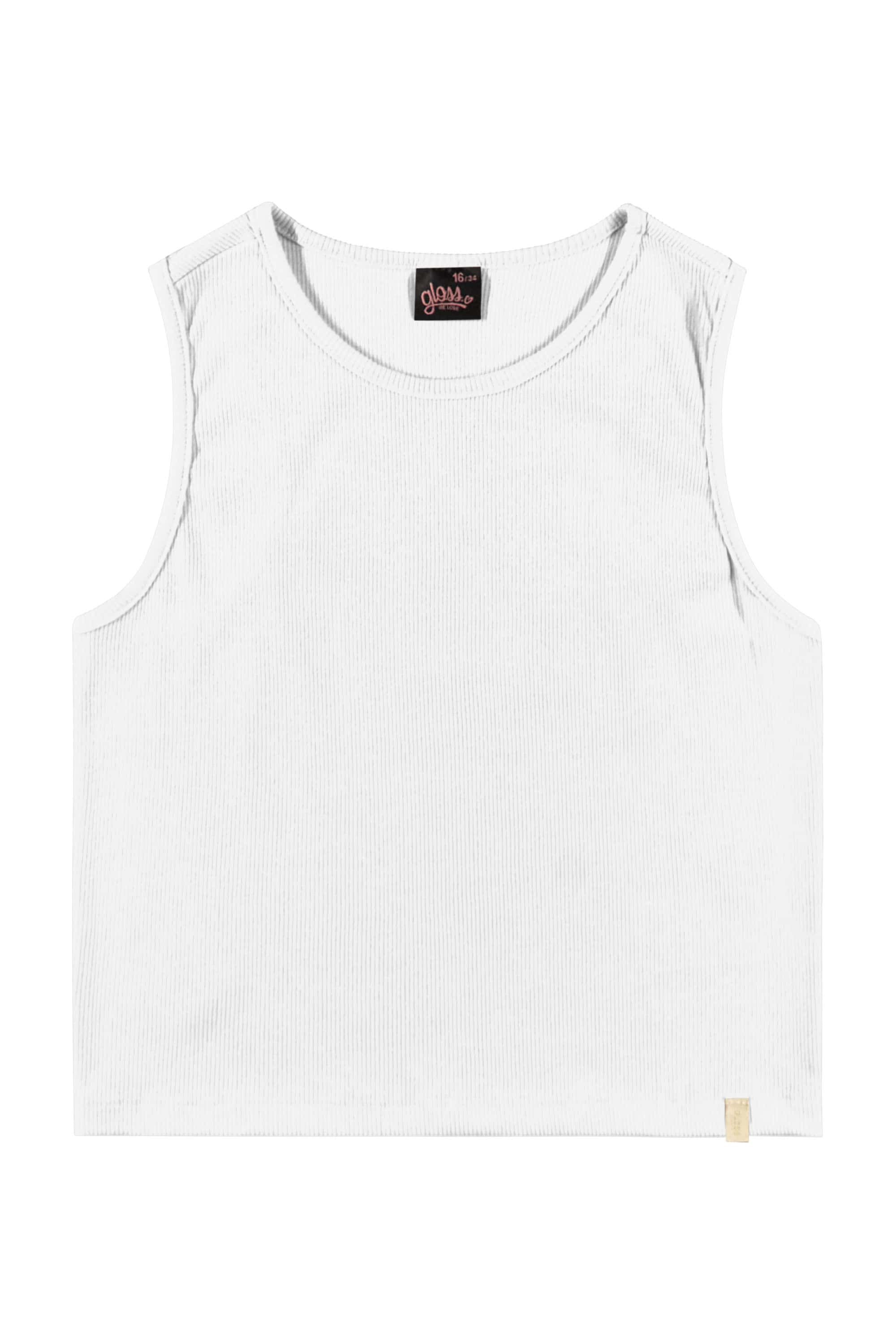Regata Básica Juvenil para Menina (Branco) Gloss - Imagem 2