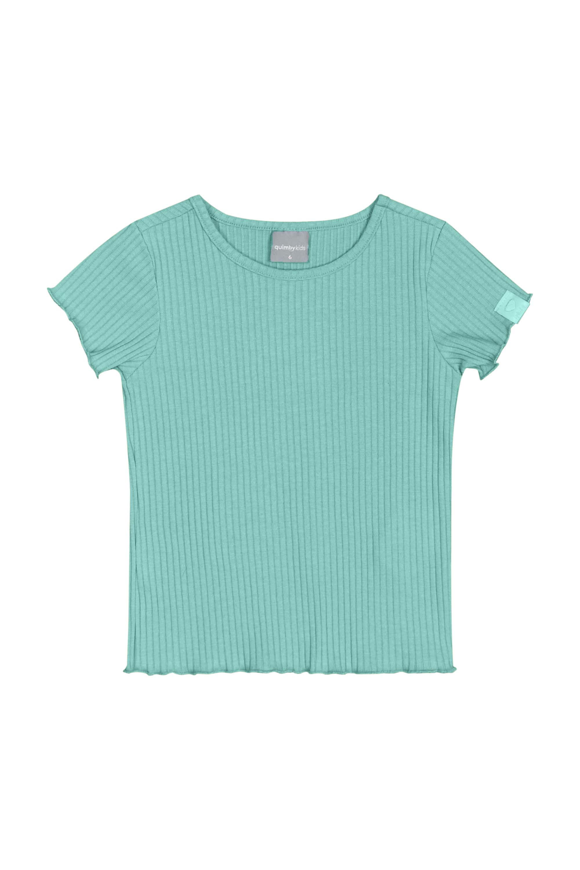 Blusa Básica em Ribana para Menina (Verde) Quimby - Imagem 2