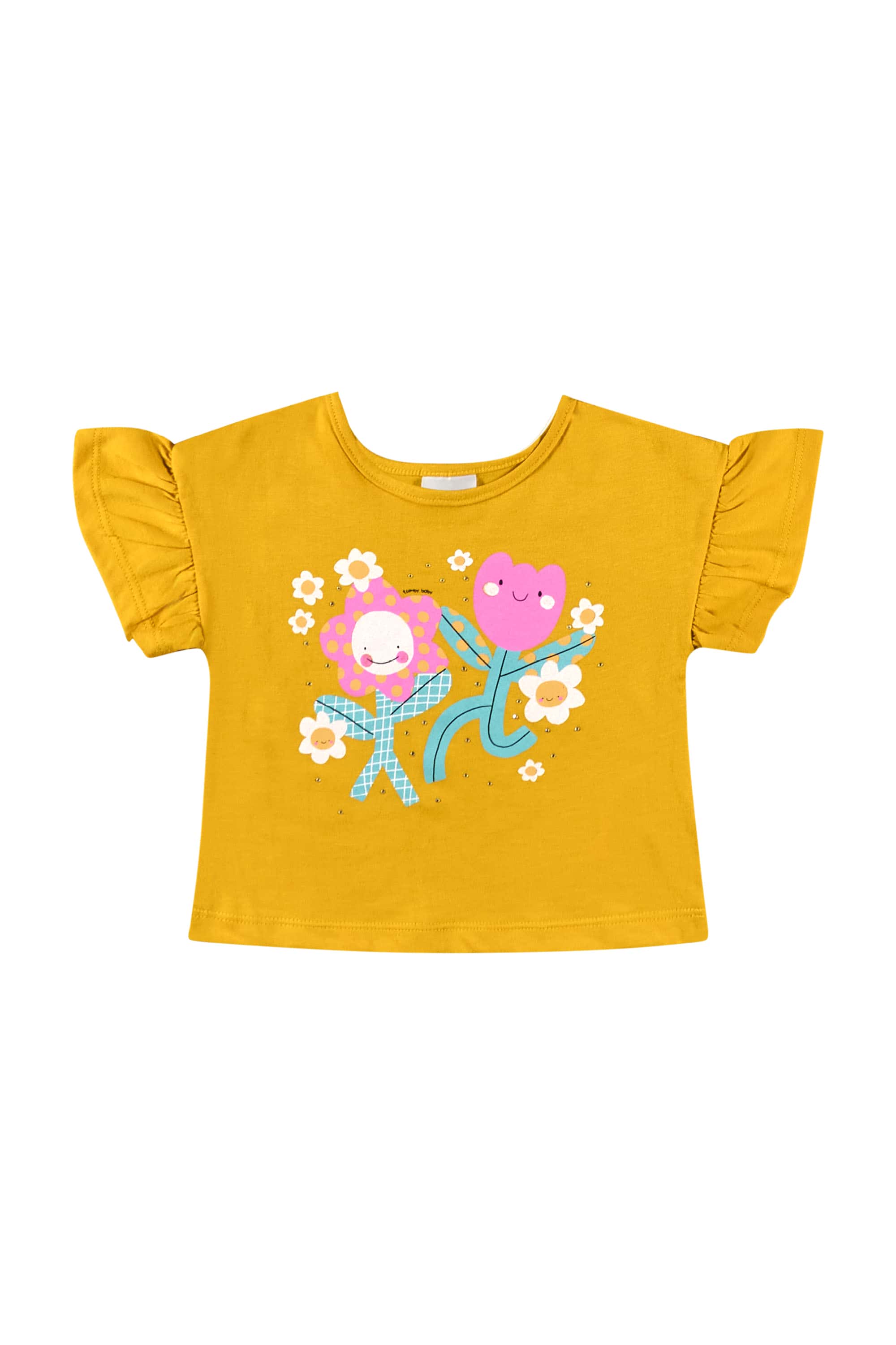 Blusa com Glitter para Bebê Menina (Amarelo) Quimby