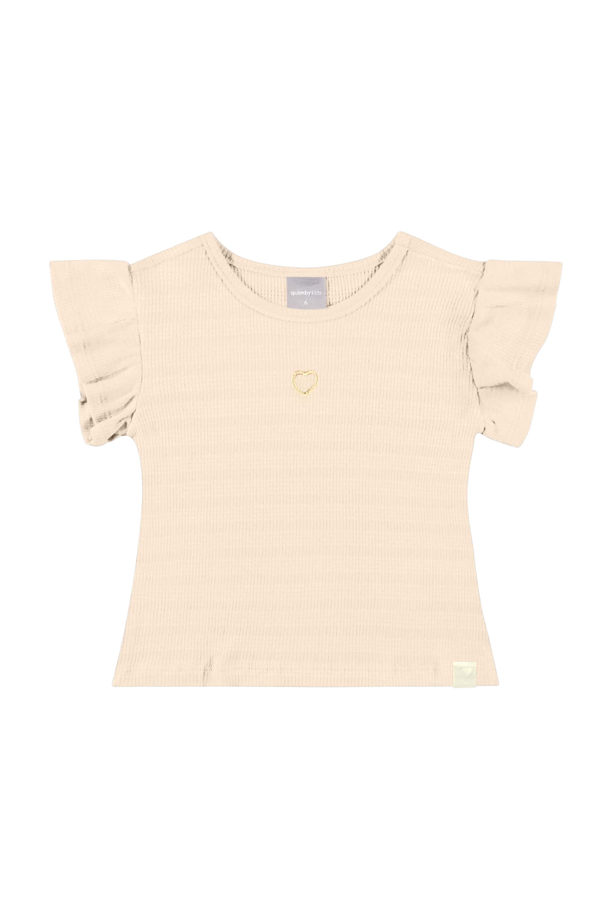 Blusa Básica Infantil para Menina (Bege) Quimby - Imagem 5