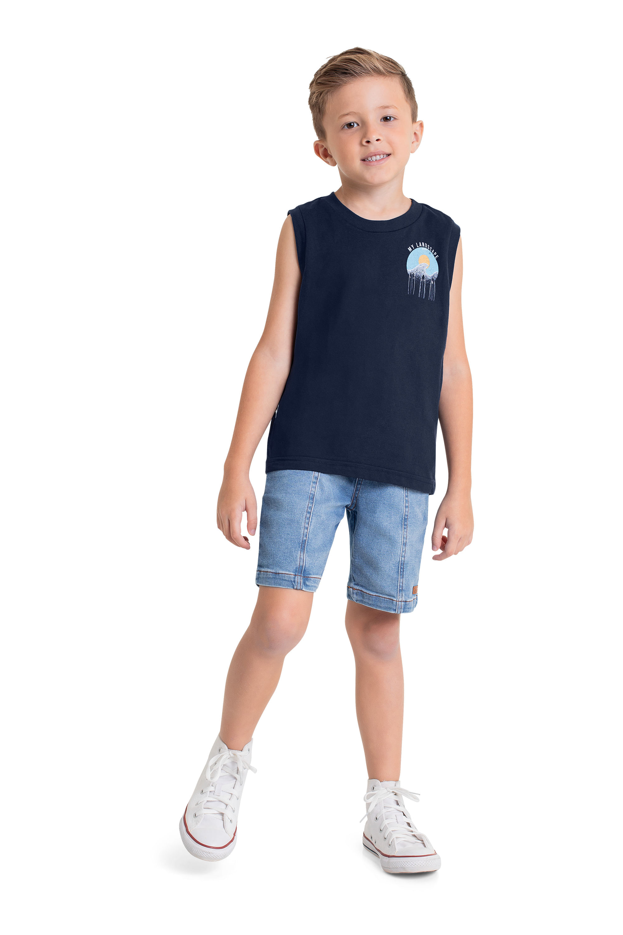 Bermuda Infantil para Menino (Azul) Quimby - Imagem 37