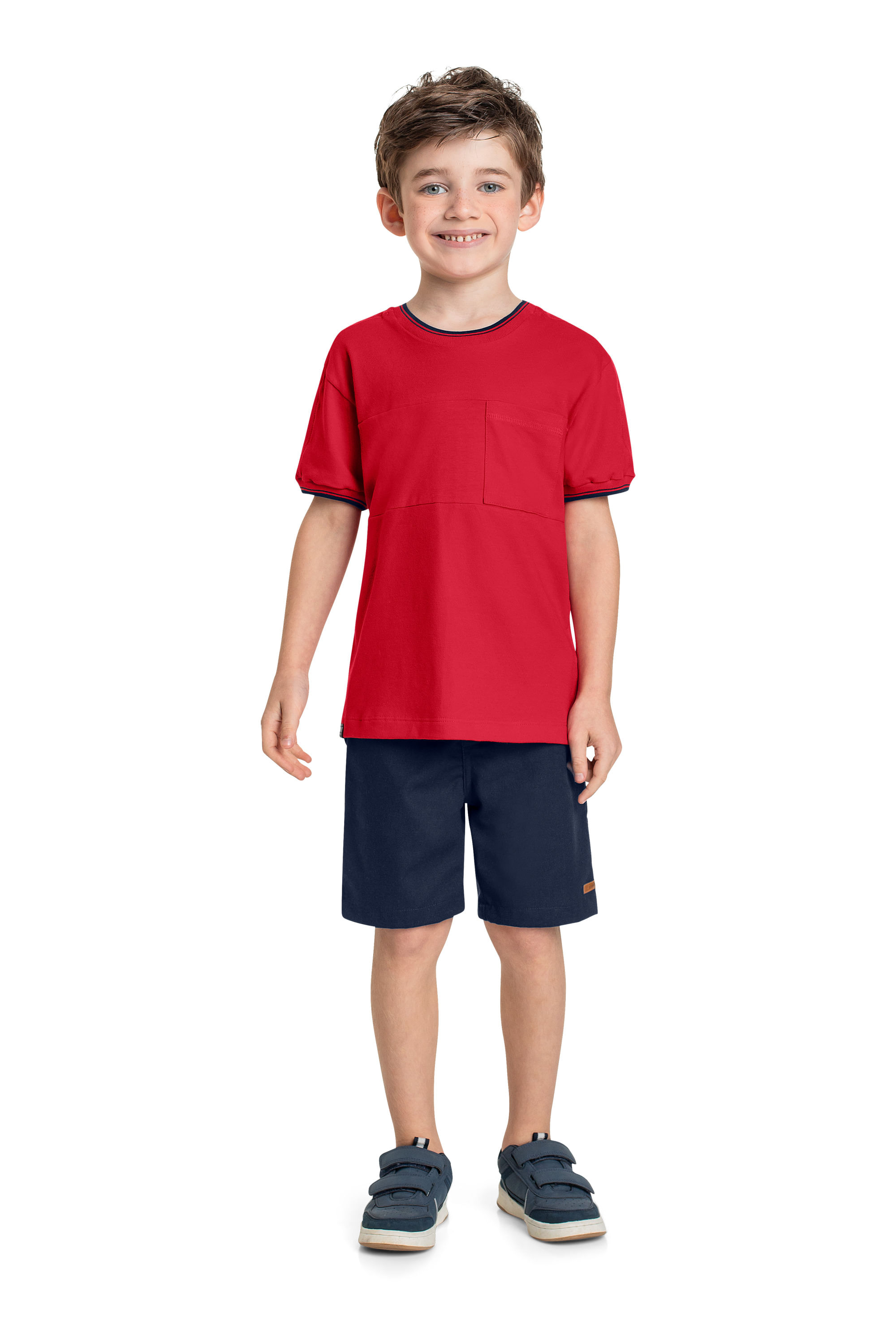Camiseta Infantil para Menino (Vermelho) Quimby