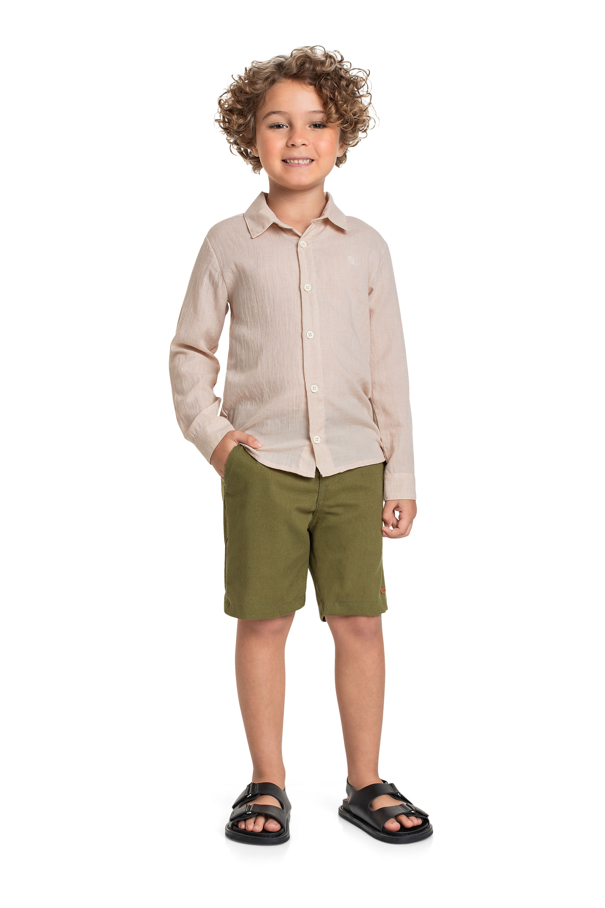 Bermuda Infantil em Tecido para Menino (Verde) Quimby - Imagem 22