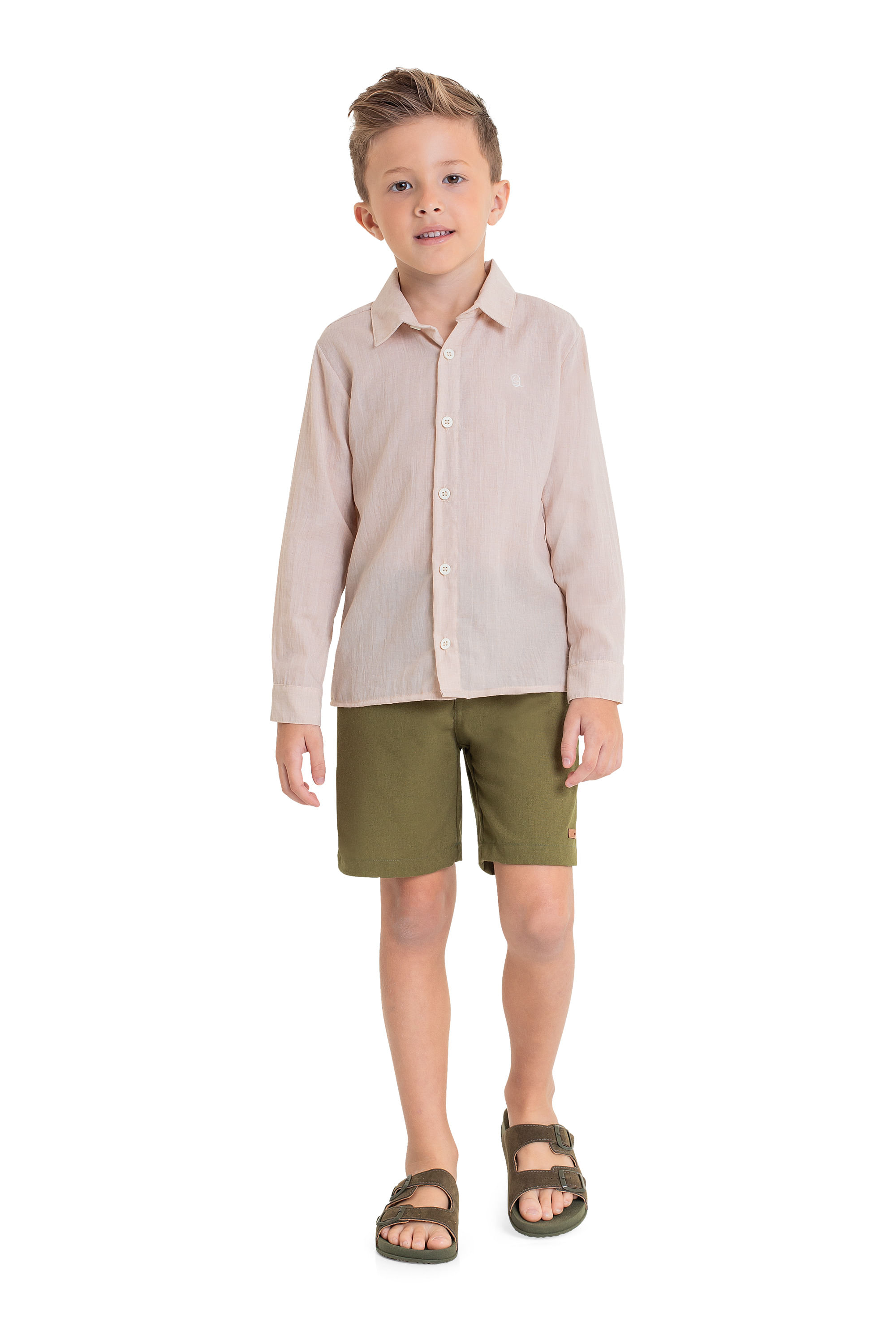 Bermuda Infantil em Tecido para Menino (Verde) Quimby - Imagem 29