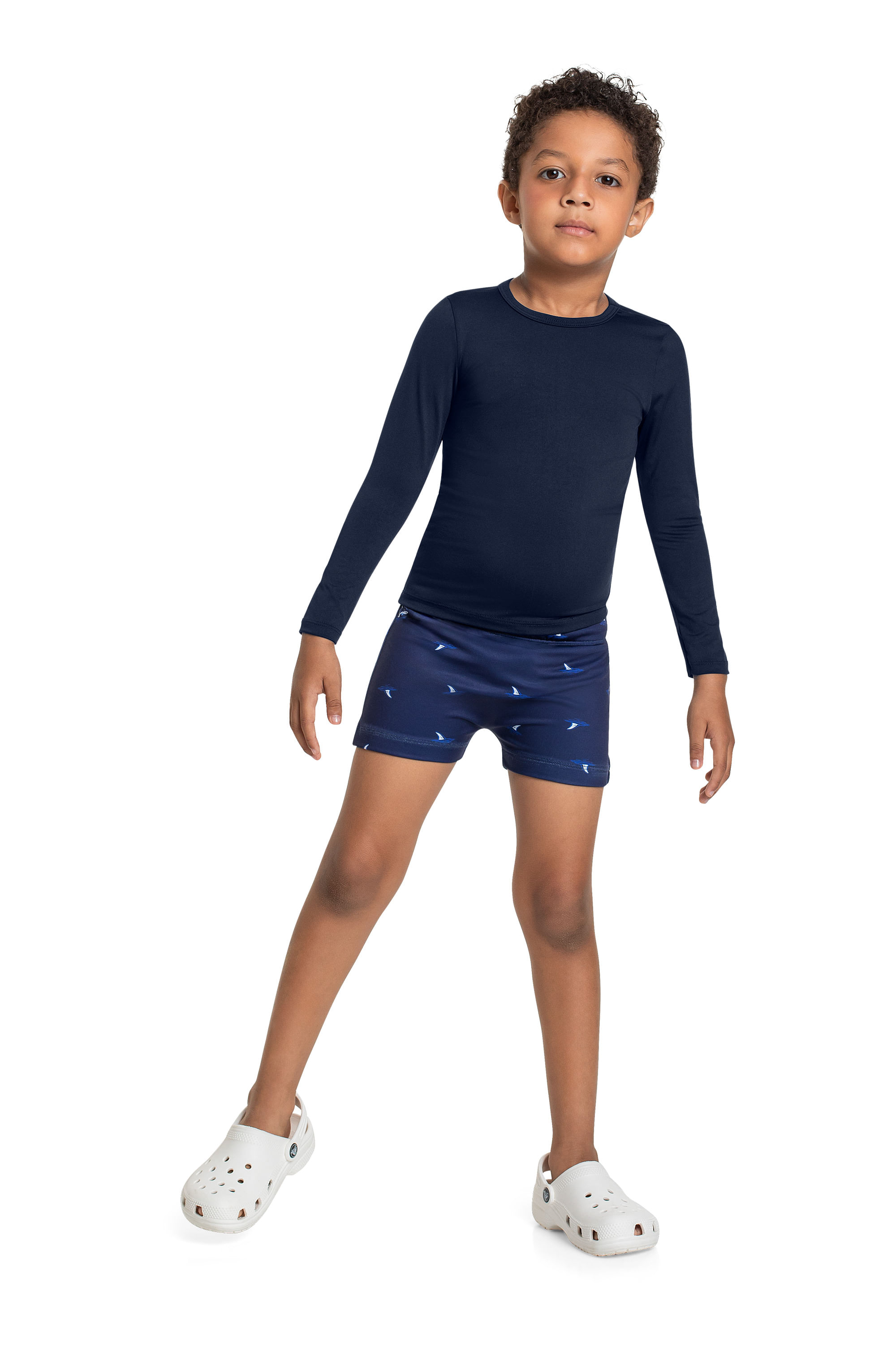 Sunga Boxer Infantil com FPS +50 para Menino (Azul Marinho) Quimby