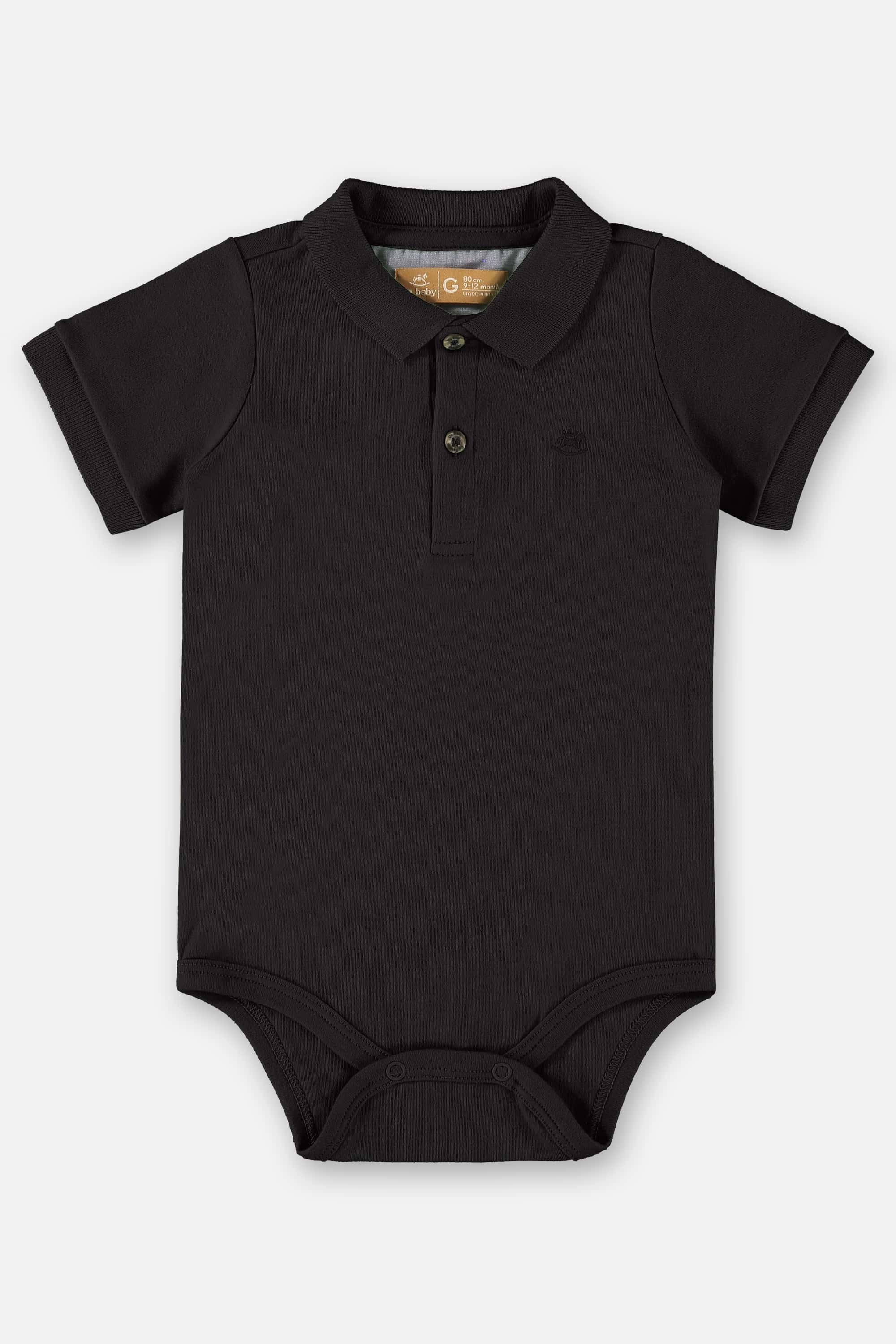 Body Polo em Suedine para Bebê Menino (Preto) Up Baby - Imagem 5
