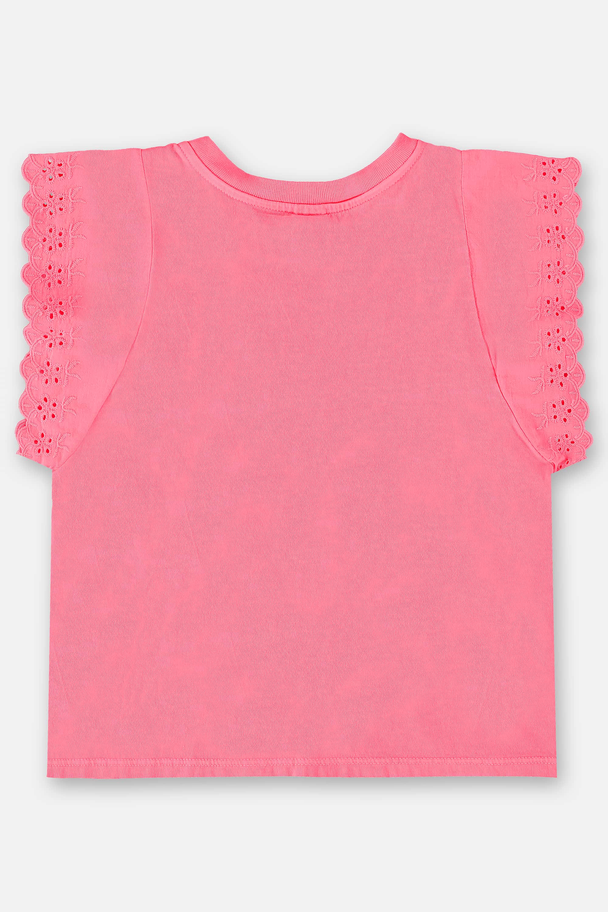 Blusa Manga Curta Básica Infantil (Rosa Pink Neon) Up Baby - Imagem 4